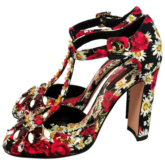 Dolce and Gabbana floral jewelled heeled sandals, Poppy and Daisy shoes