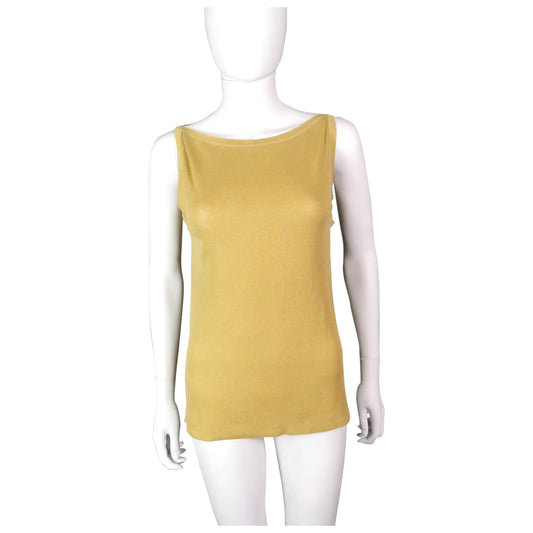 Gucci ladies mustard yellow tank top, cami, vest, Silk blend