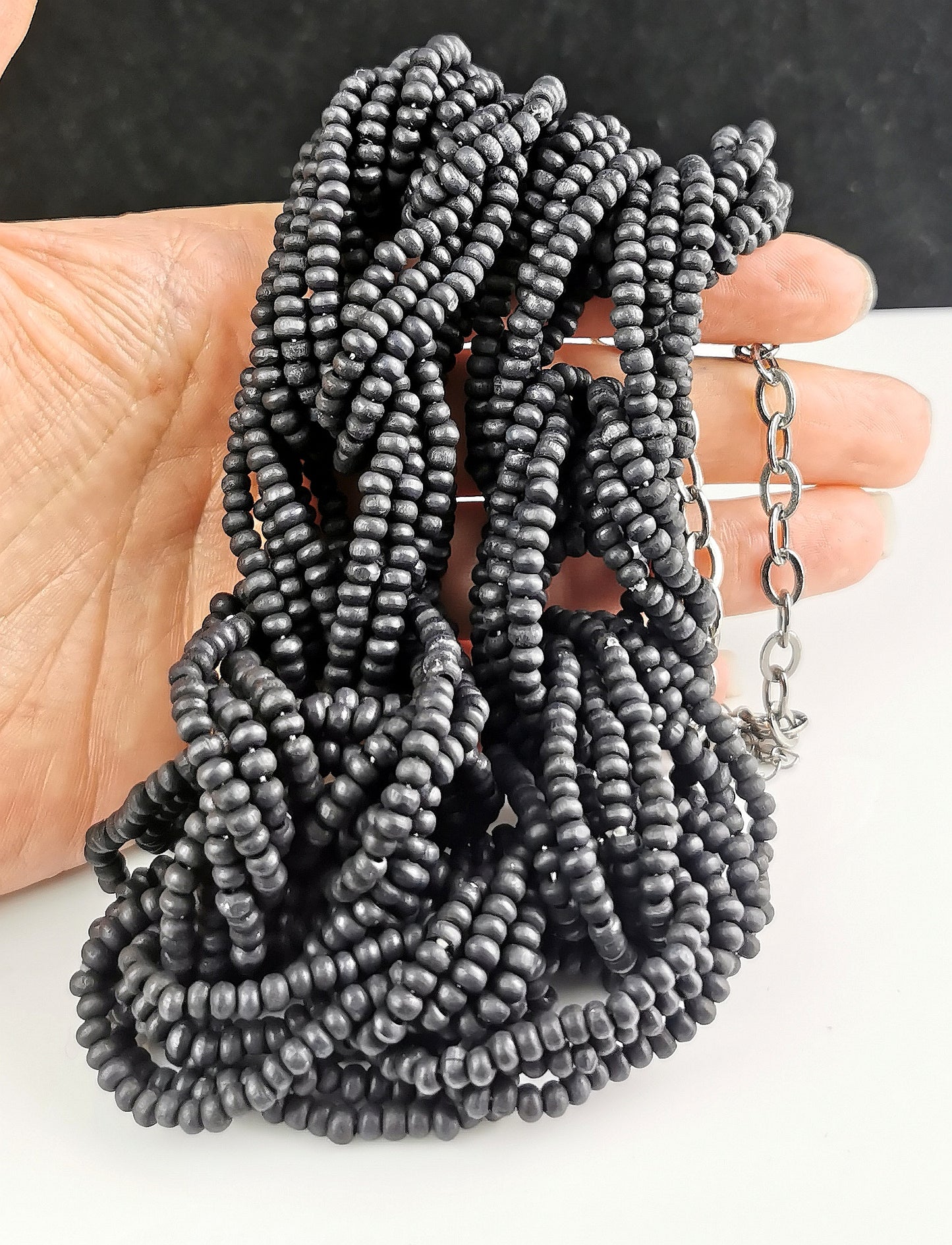 Vintage beaded twist statement necklace, Boho