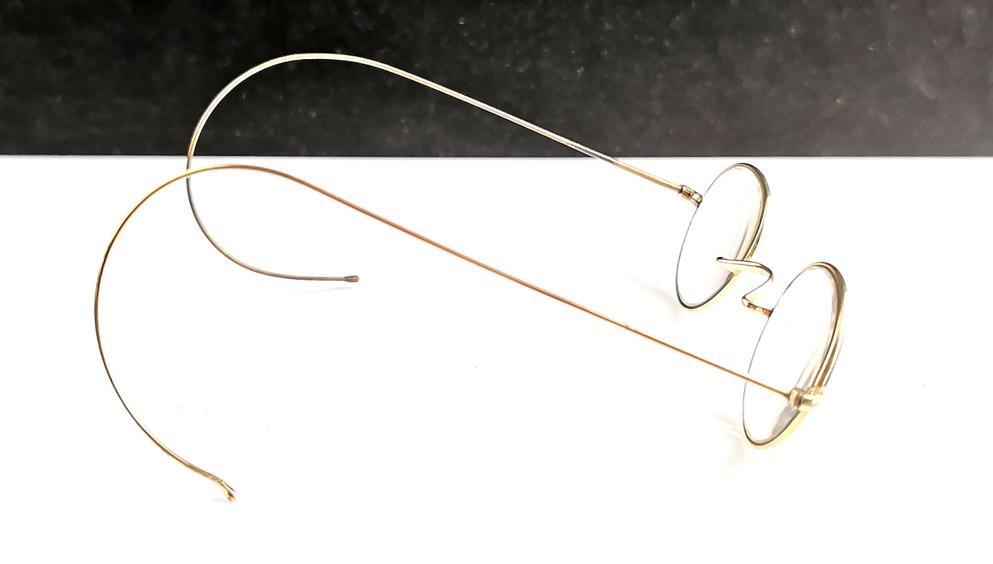 Vintage Art Deco 14ct gold framed spectacles, glasses