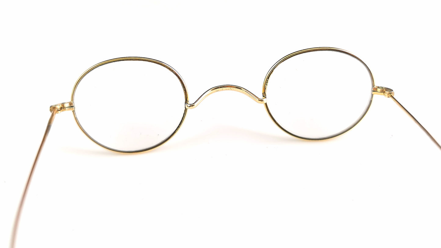 Vintage Art Deco 14ct gold framed spectacles, glasses