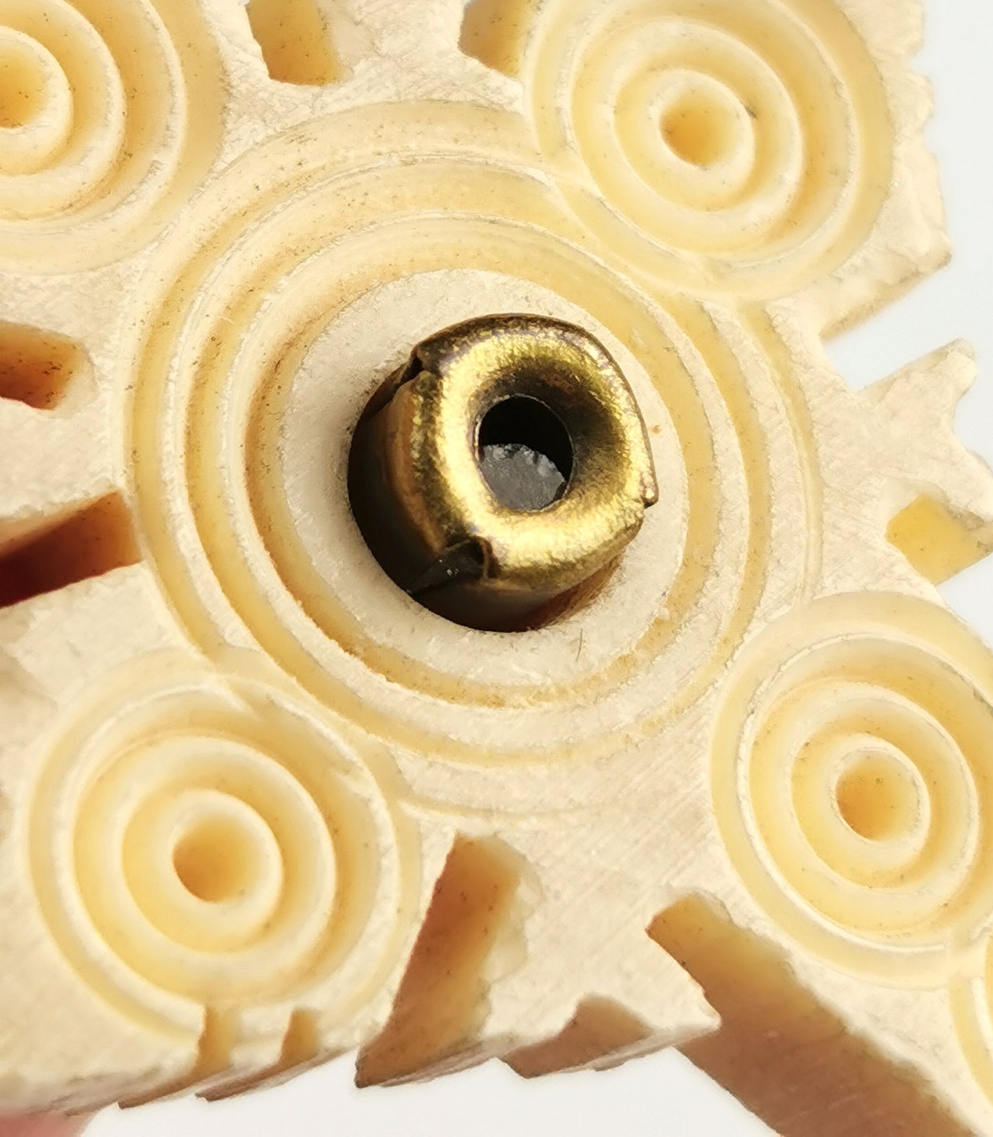 Antique French rosary bead necklace, Stanhope Cross pendant, bovine bone