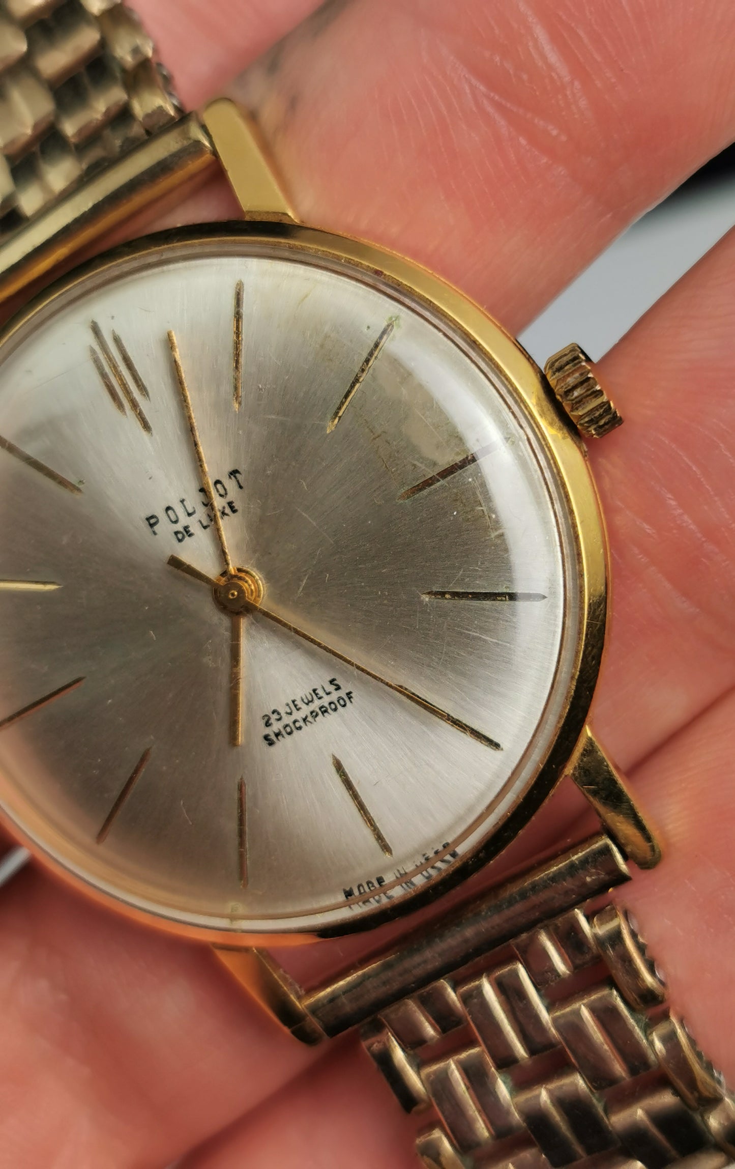 Vintage mens Poljot wristwatch, rolled gold, C1960s