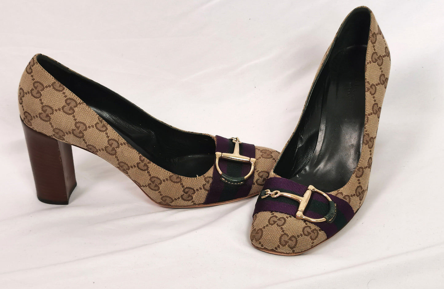 Vintage Gucci monogram horsebit shoes, Heeled pumps