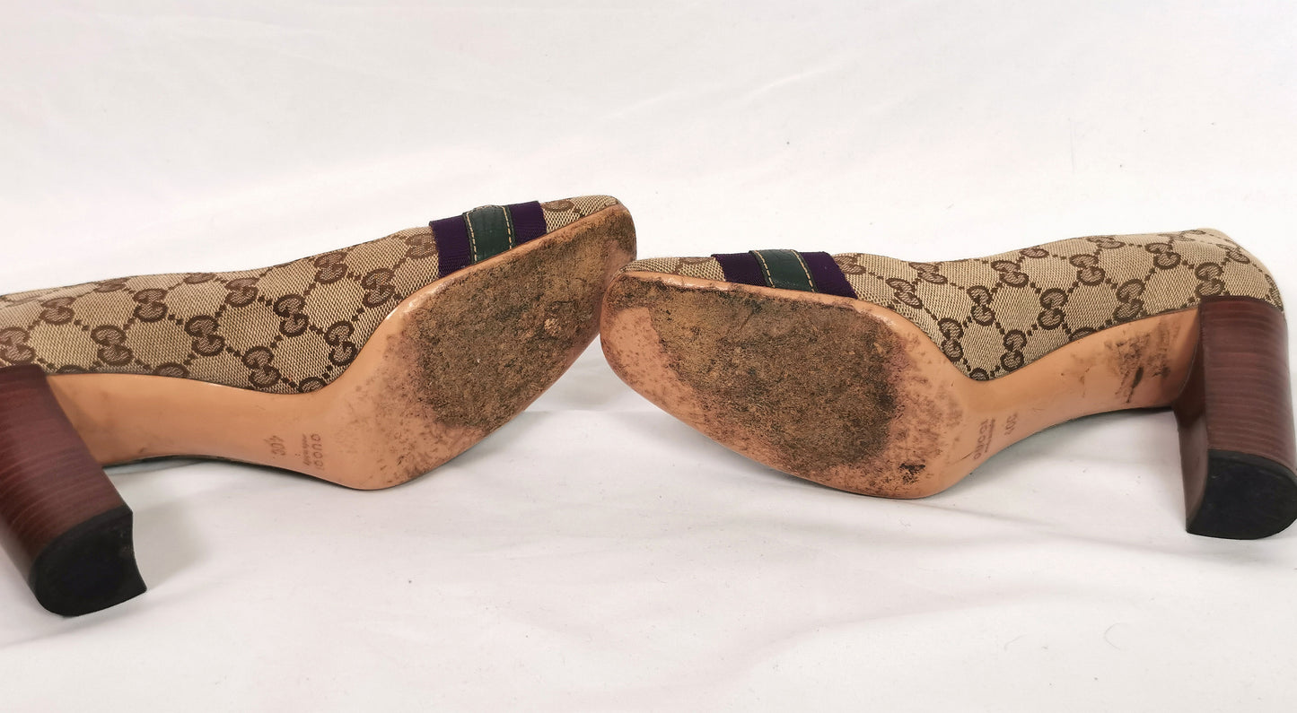 Vintage Gucci monogram horsebit shoes, Heeled pumps