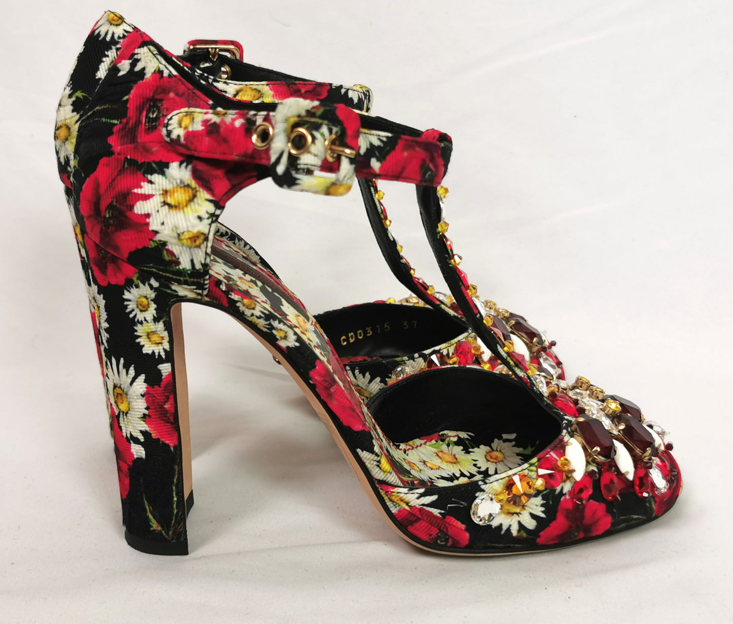 Dolce and Gabbana floral jewelled heeled sandals, Poppy and Daisy shoes