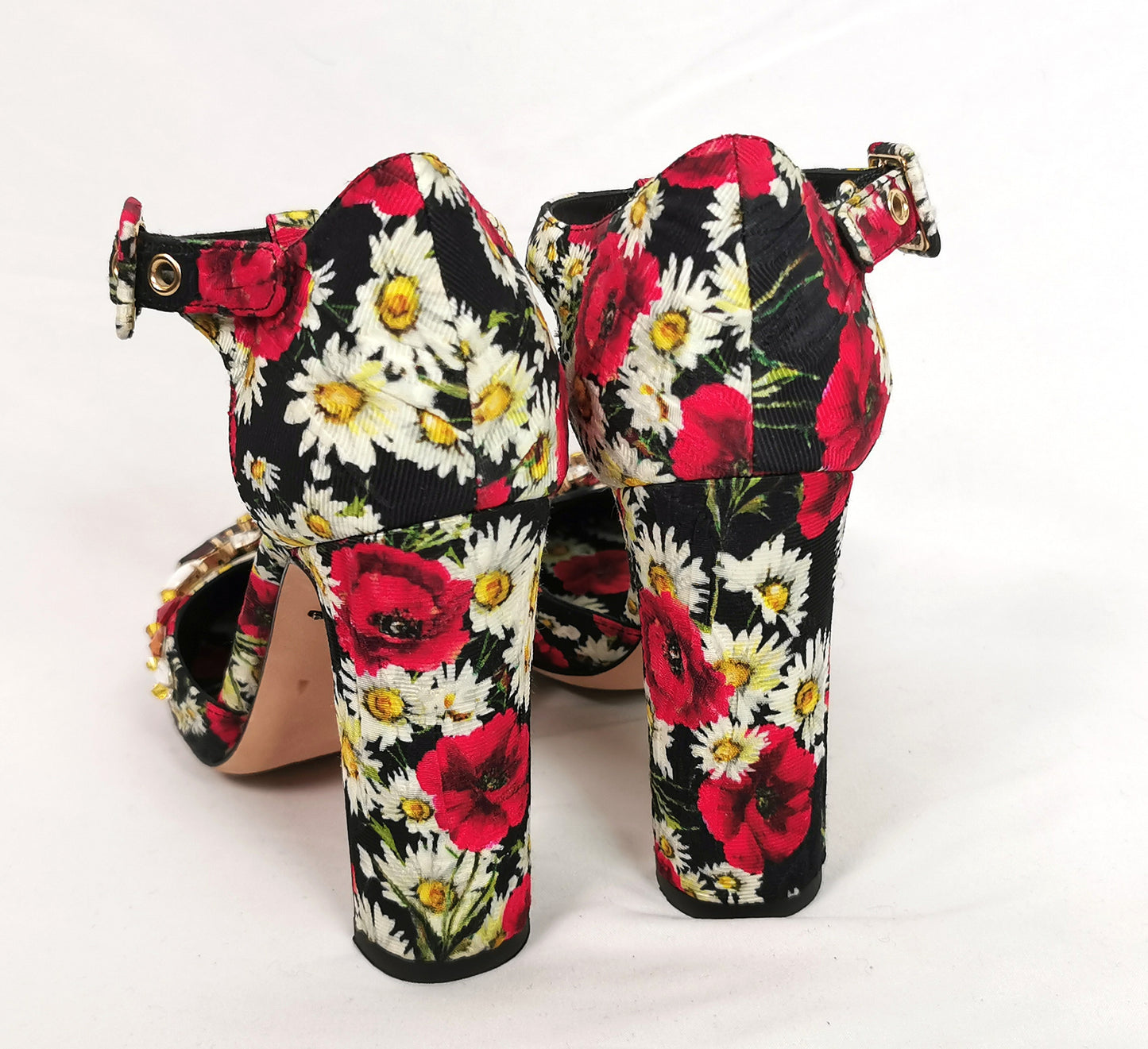 Dolce and Gabbana floral jewelled heeled sandals, Poppy and Daisy shoes