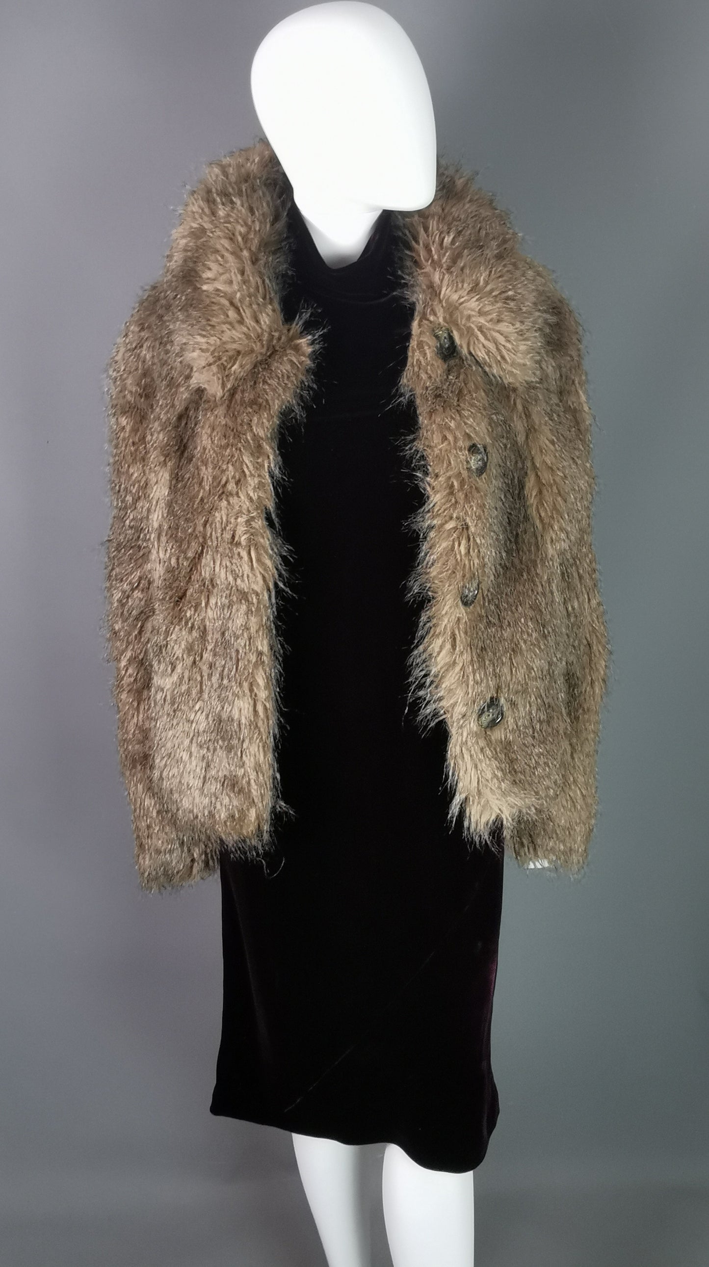 Vintage Faux fur Jacket, coat, Red or Dead