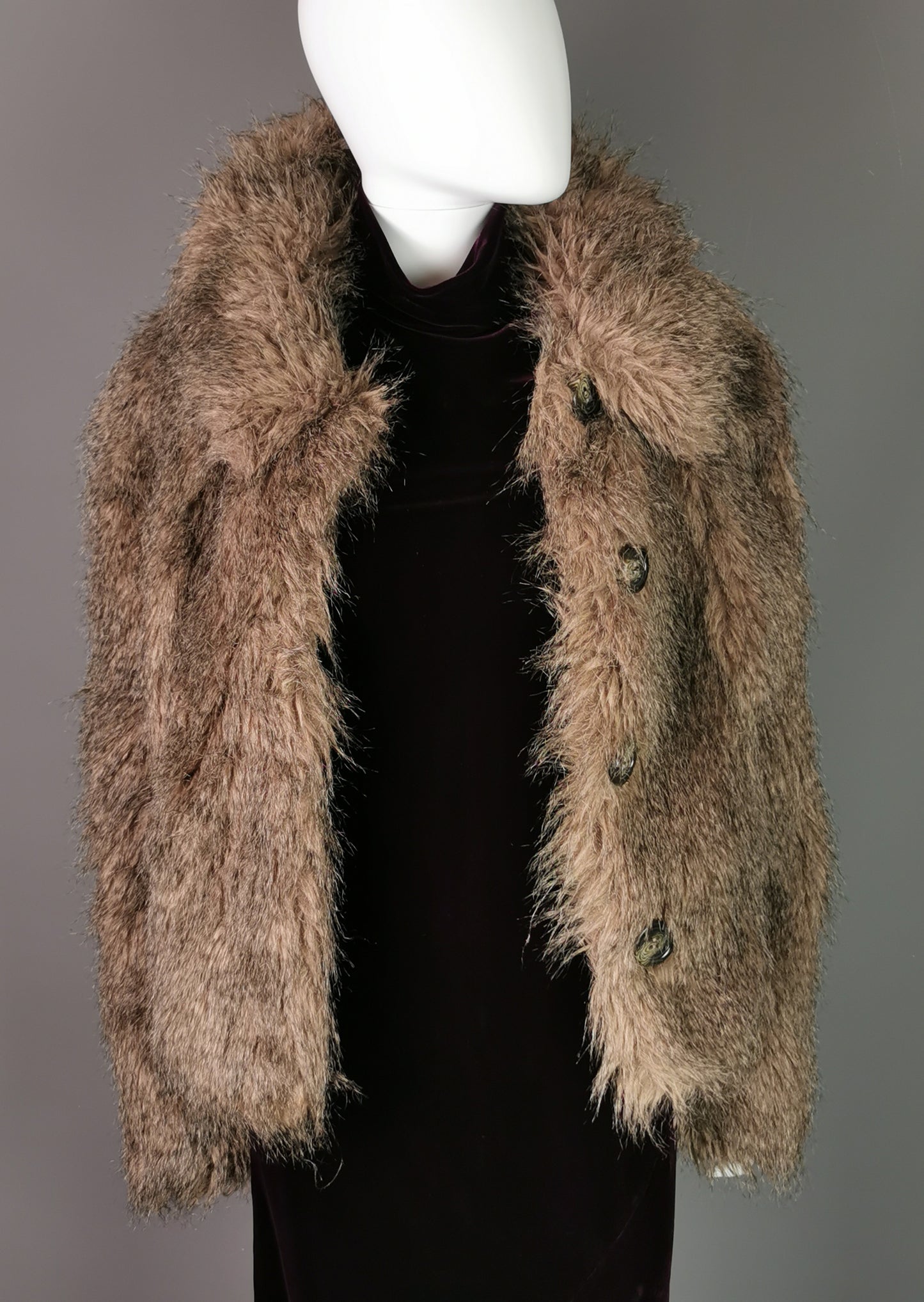 Vintage Faux fur Jacket, coat, Red or Dead