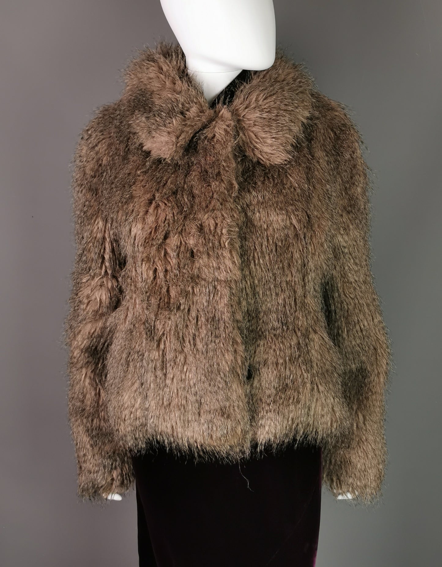 Vintage Faux fur Jacket, coat, Red or Dead