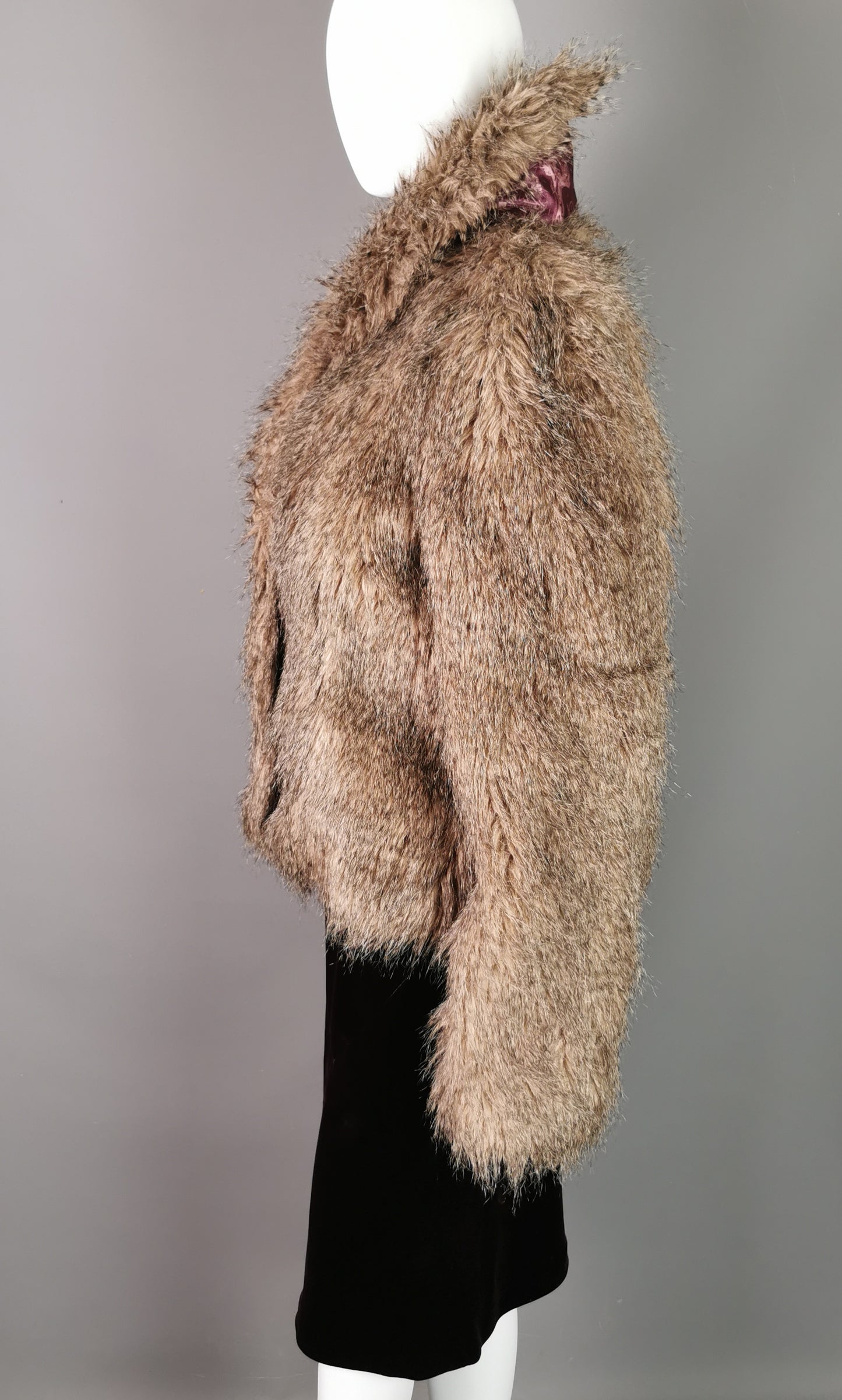 Vintage Faux fur Jacket, coat, Red or Dead