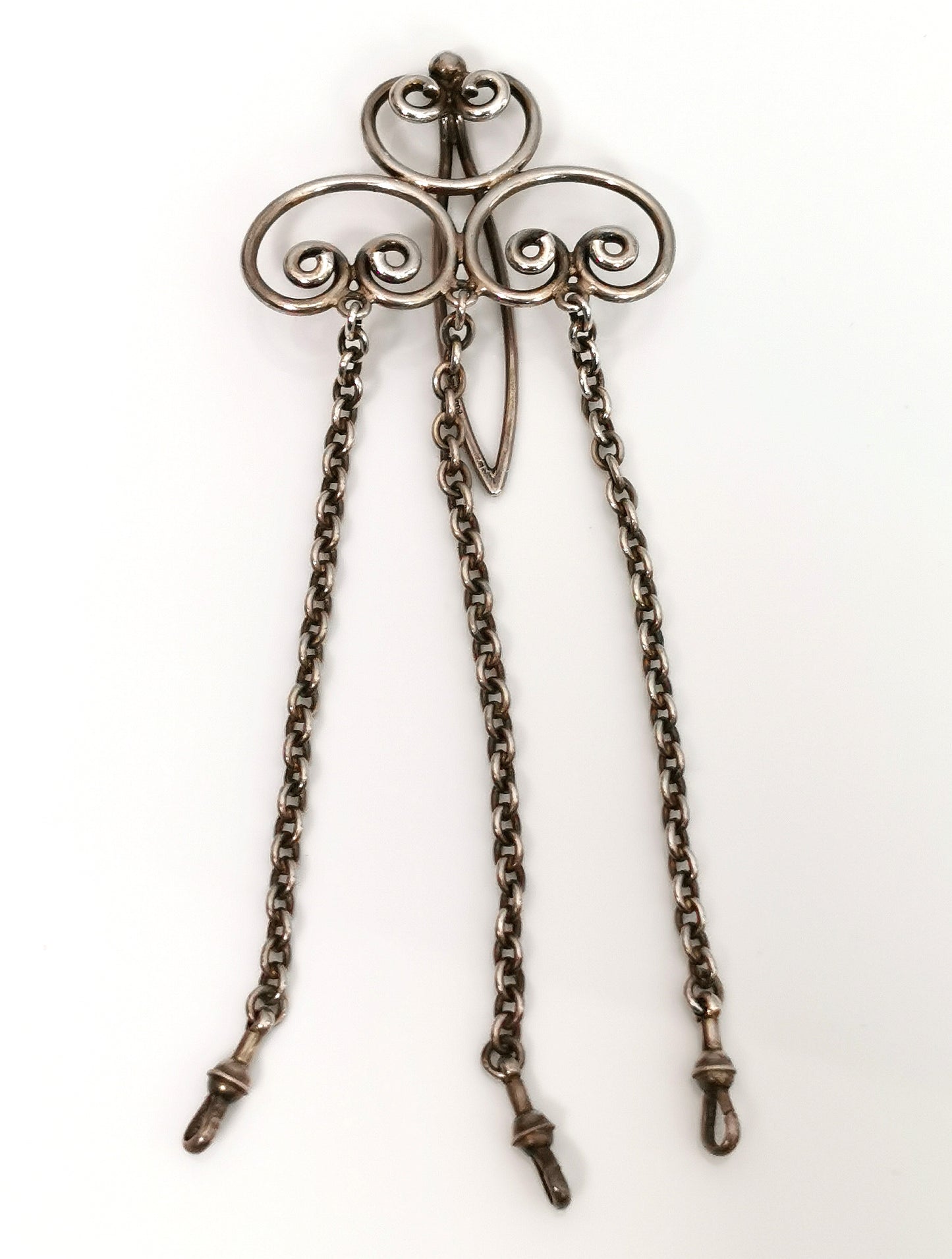 Antique Art Nouveau chatelaine, 900 silver