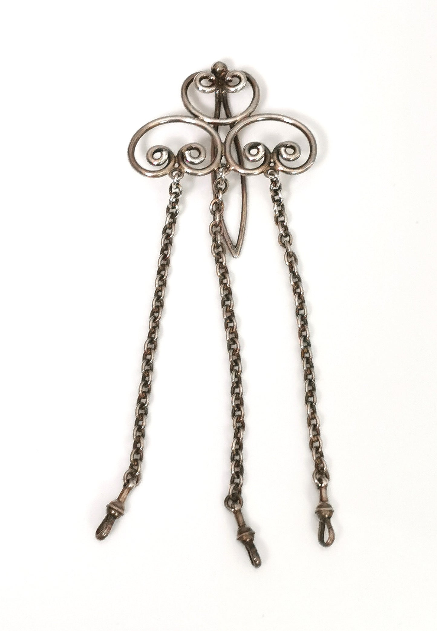 Antique Art Nouveau chatelaine, 900 silver