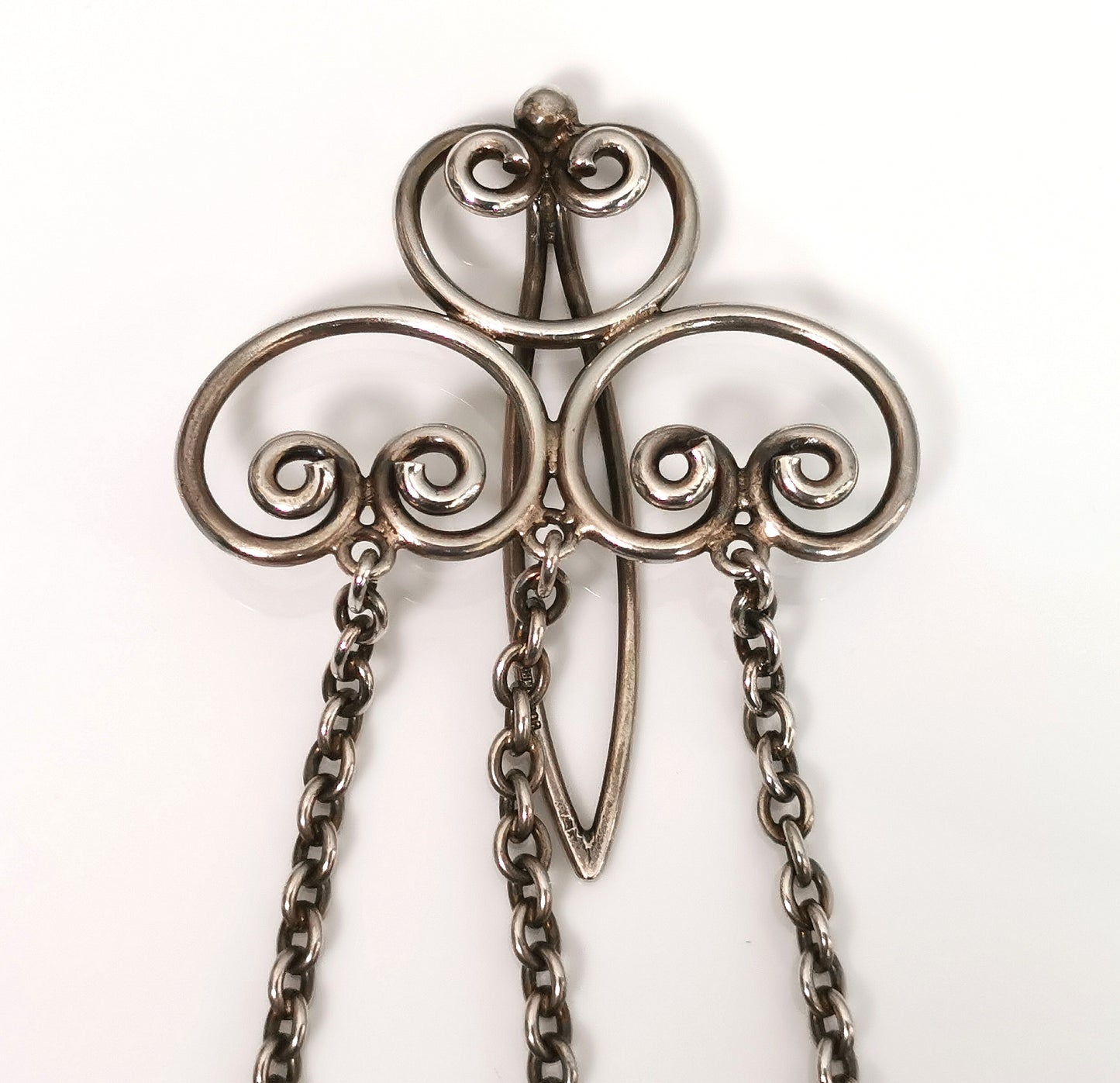 Antique Art Nouveau chatelaine, 900 silver