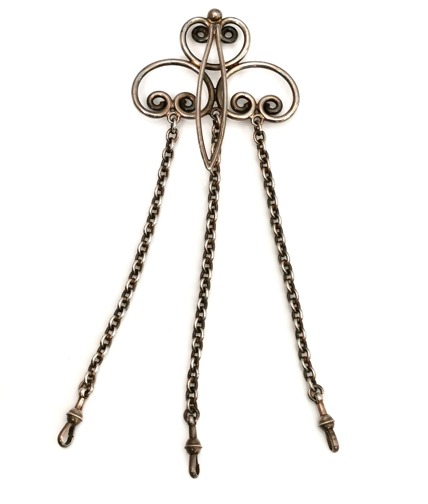 Antique Art Nouveau chatelaine, 900 silver