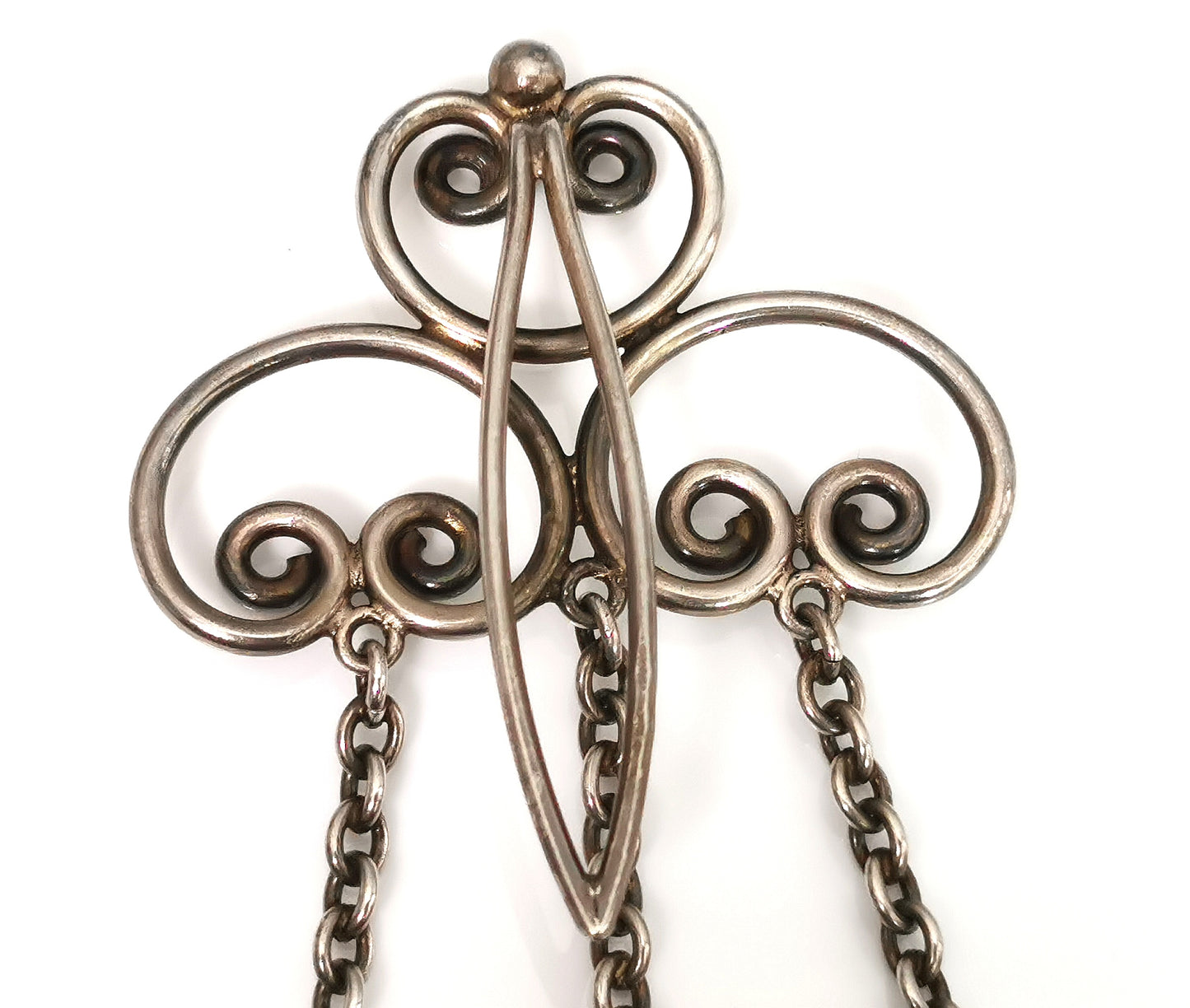 Antique Art Nouveau chatelaine, 900 silver