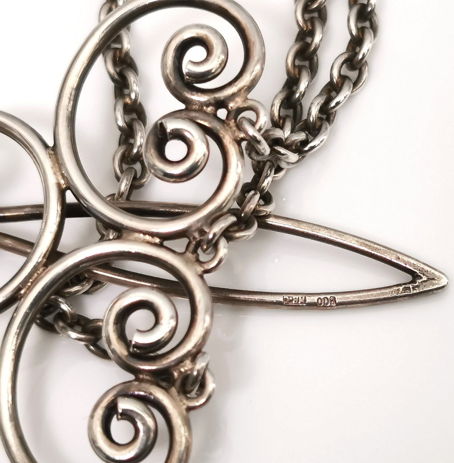 Antique Art Nouveau chatelaine, 900 silver