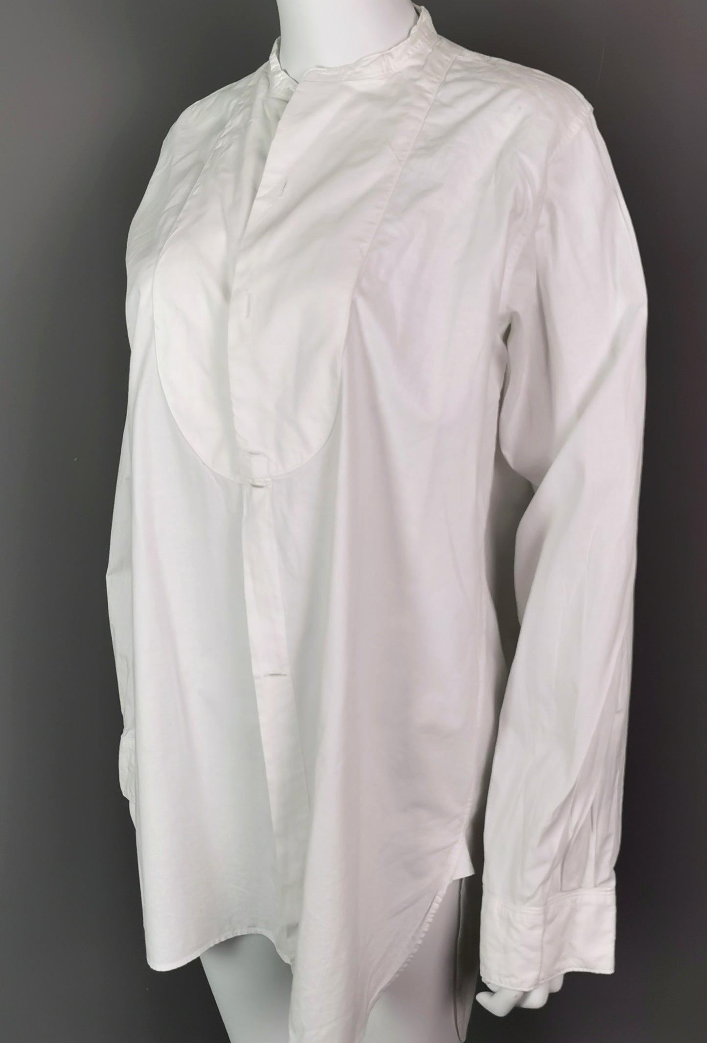 Vintage mens formal dress shirt, bib, C1940s Forsythe