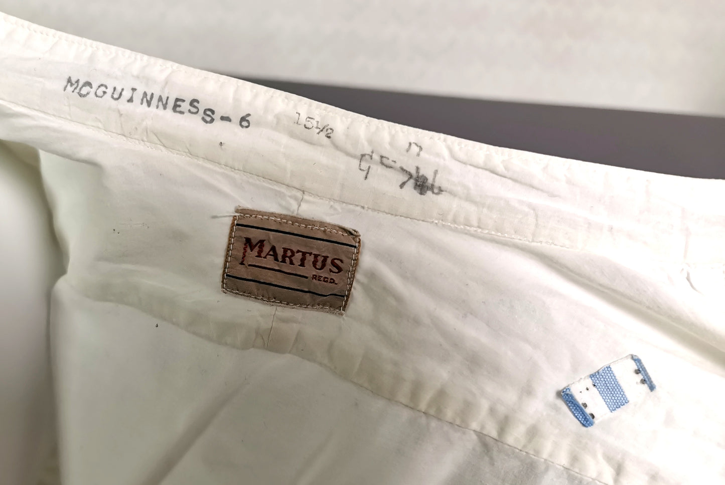 Vintage mens formal dress shirt, waffle cloth bib, C1960s Martus