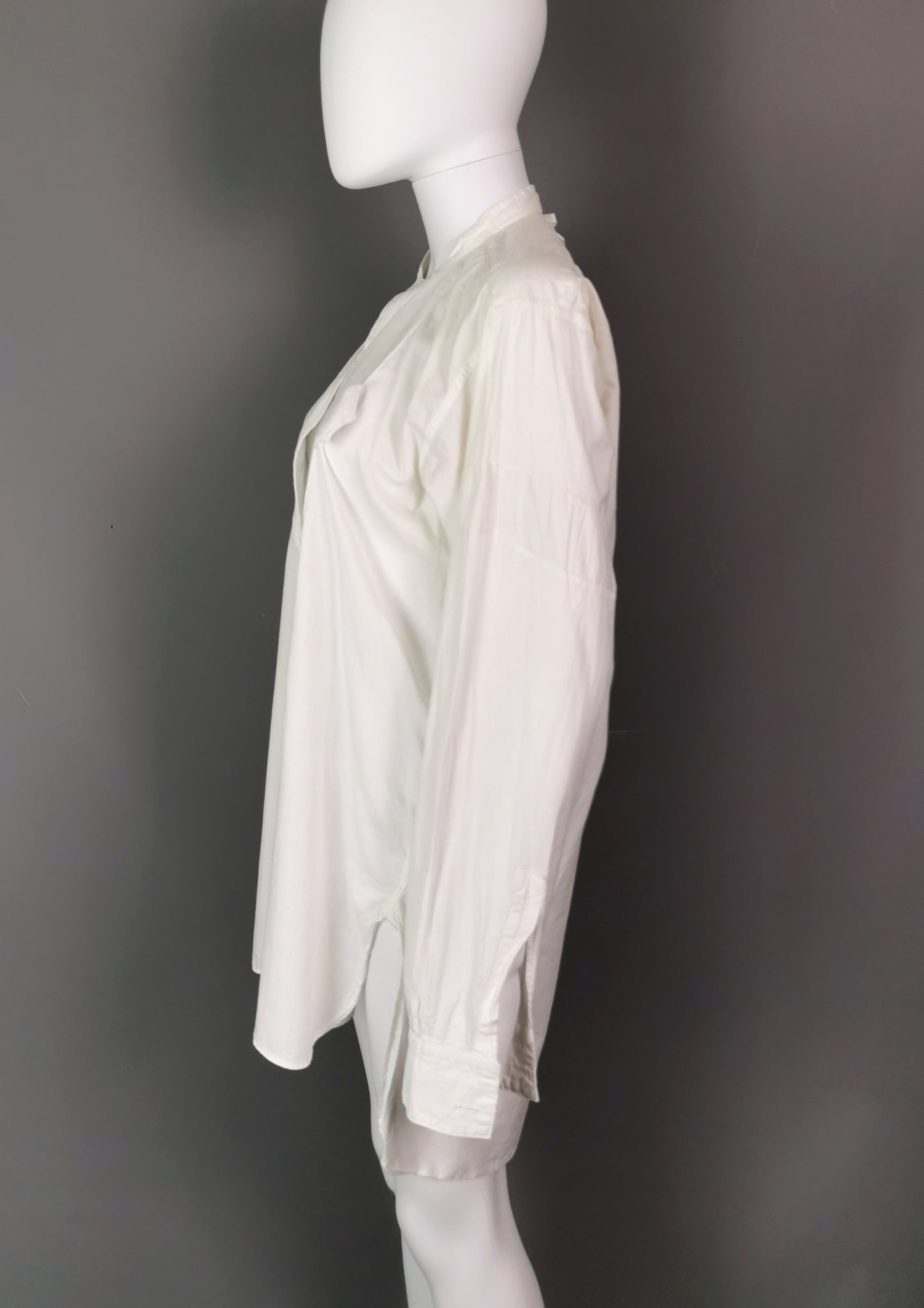 Vintage mens formal dress shirt, waffle cloth bib, C1960s Martus