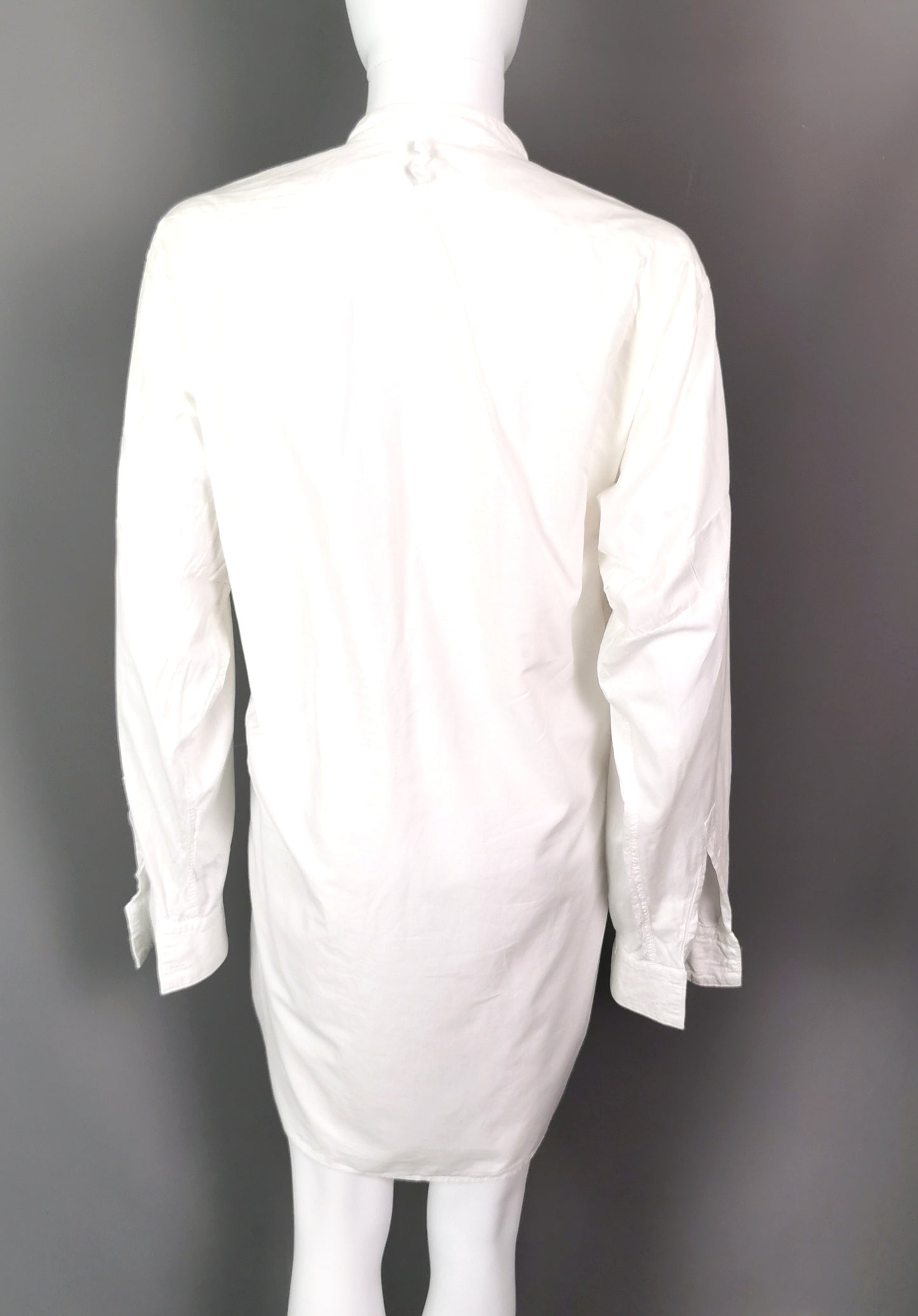 Vintage mens formal dress shirt, waffle cloth bib, C1960s Martus