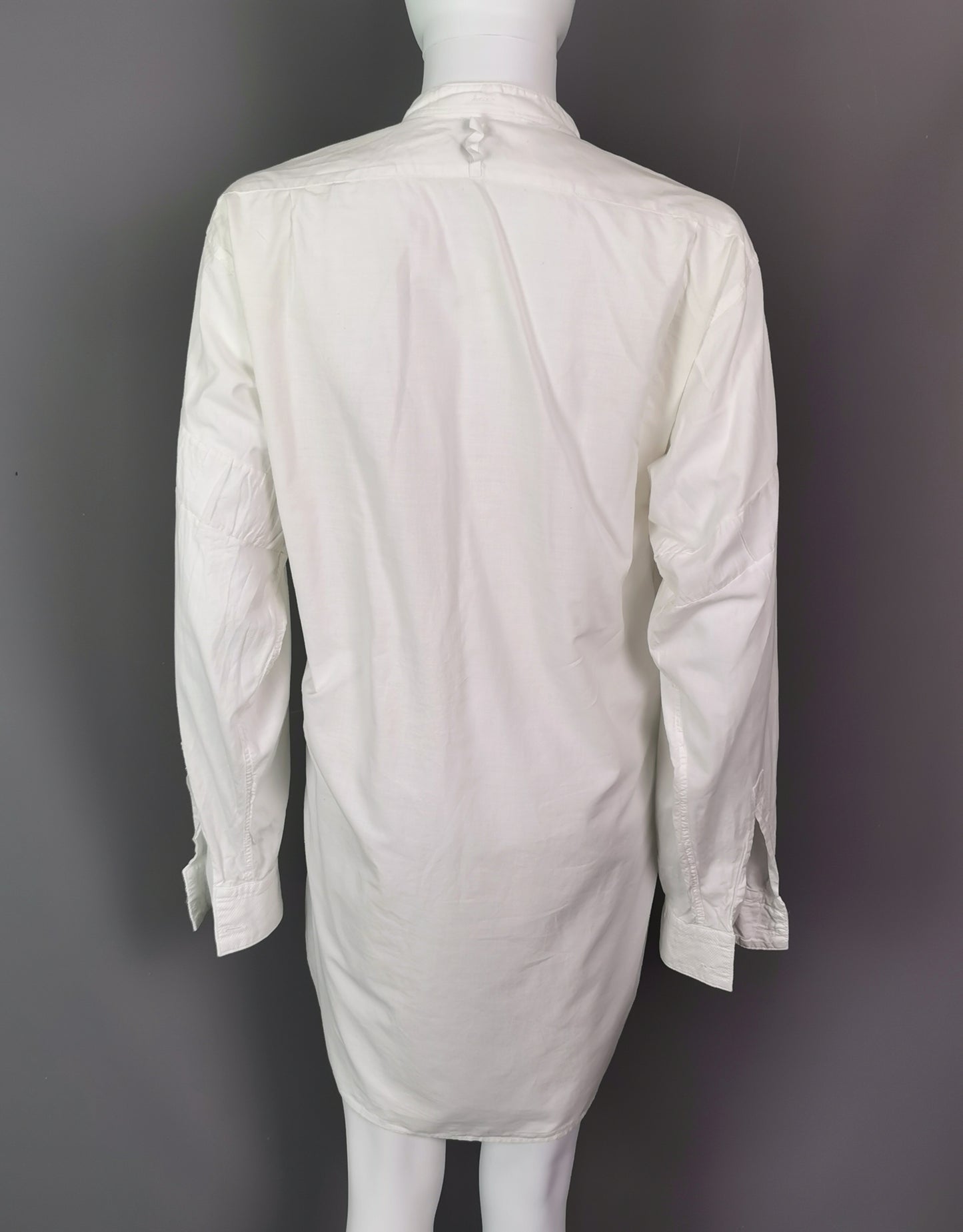 Vintage mens formal dress shirt, waffle cloth bib, C1960s Martus