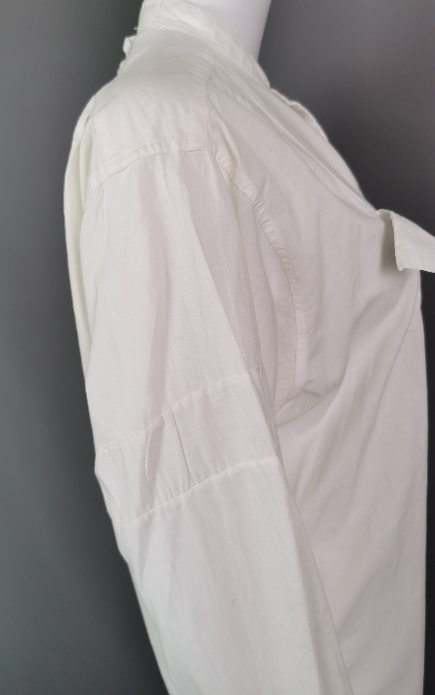 Vintage mens formal dress shirt, waffle cloth bib, C1960s Martus