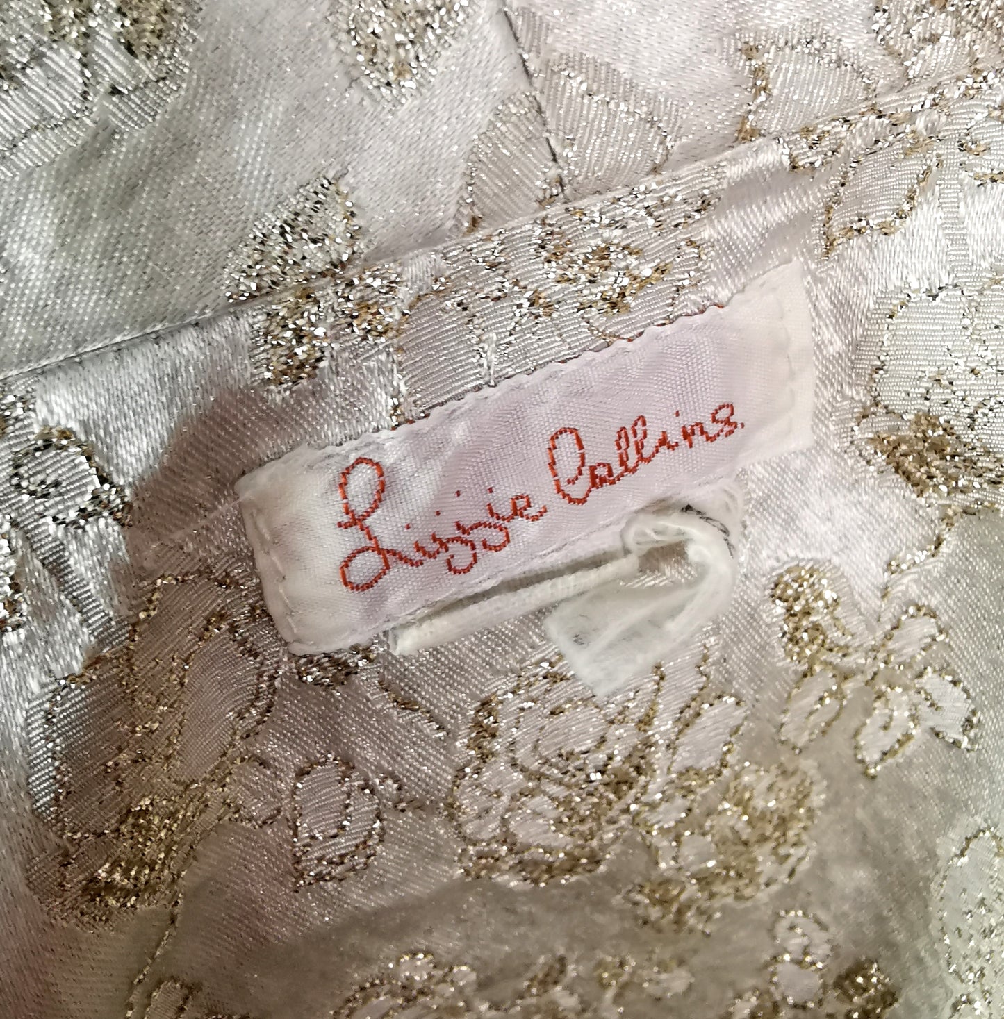 Vintage gold and cream satin Brocade jacket, longline blazer, Floral