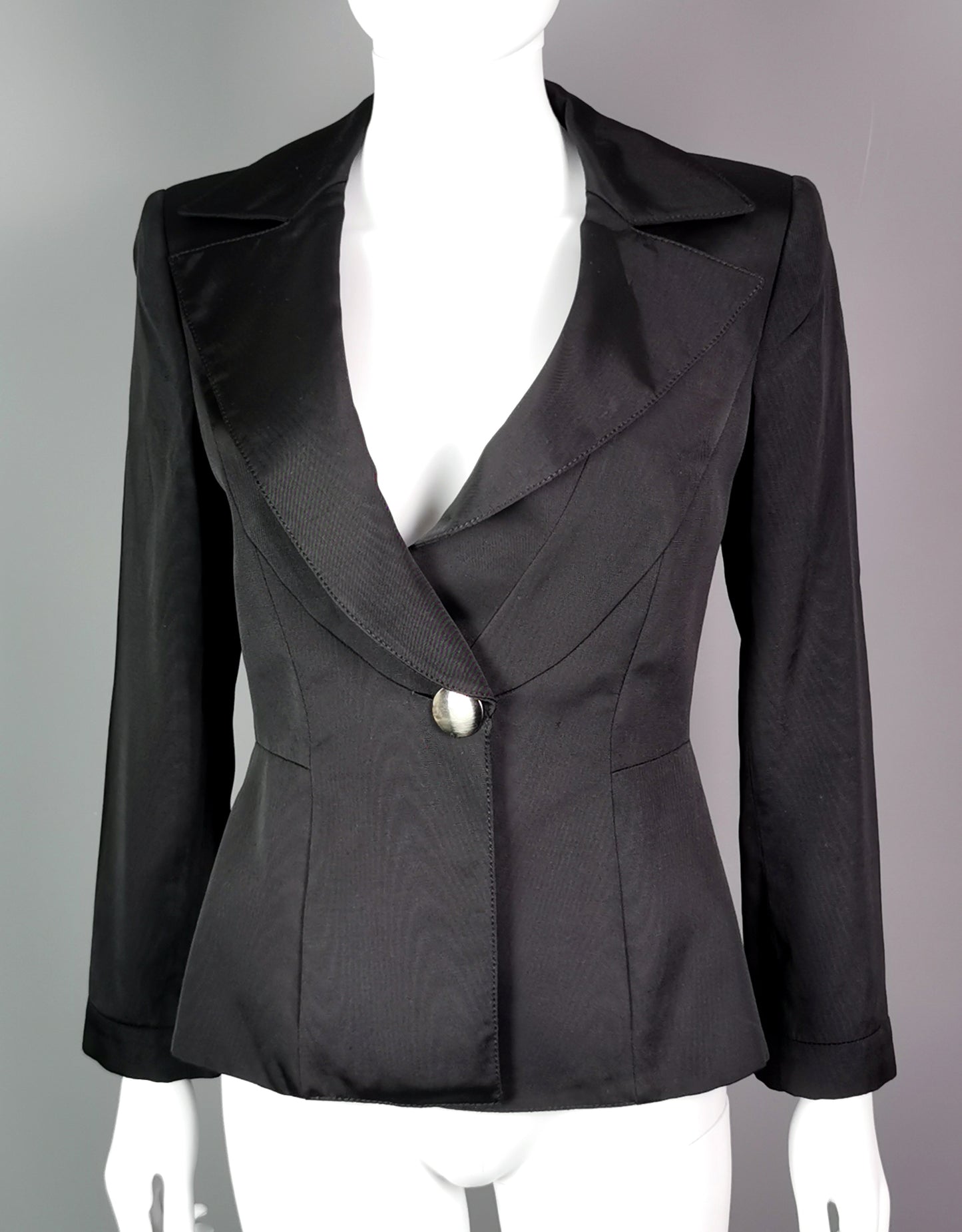 Vintage Armani Collezioni black peplum blazer