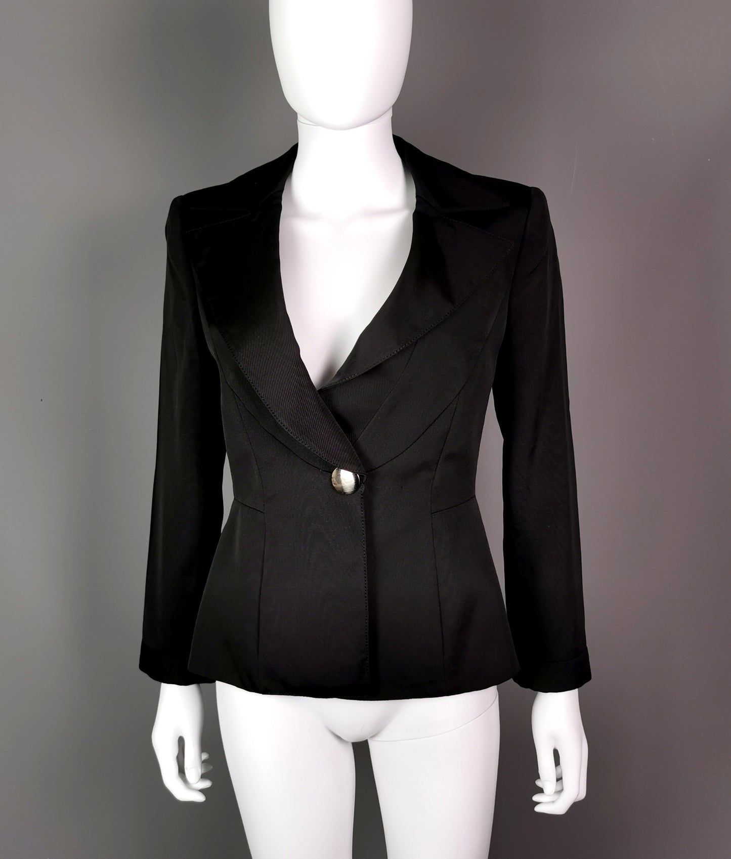 Vintage Armani Collezioni black peplum blazer