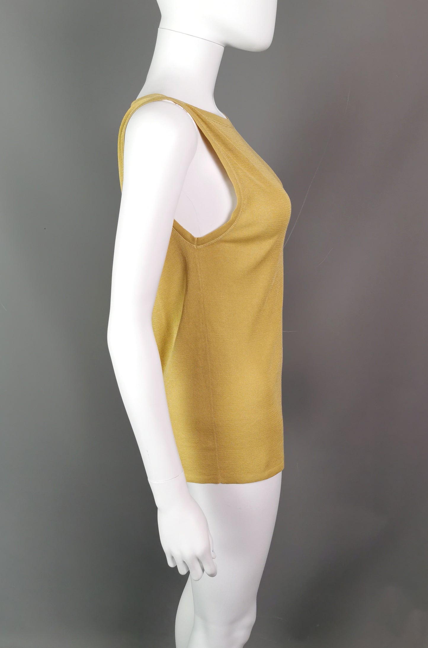 Gucci ladies mustard yellow tank top, cami, vest, Silk blend