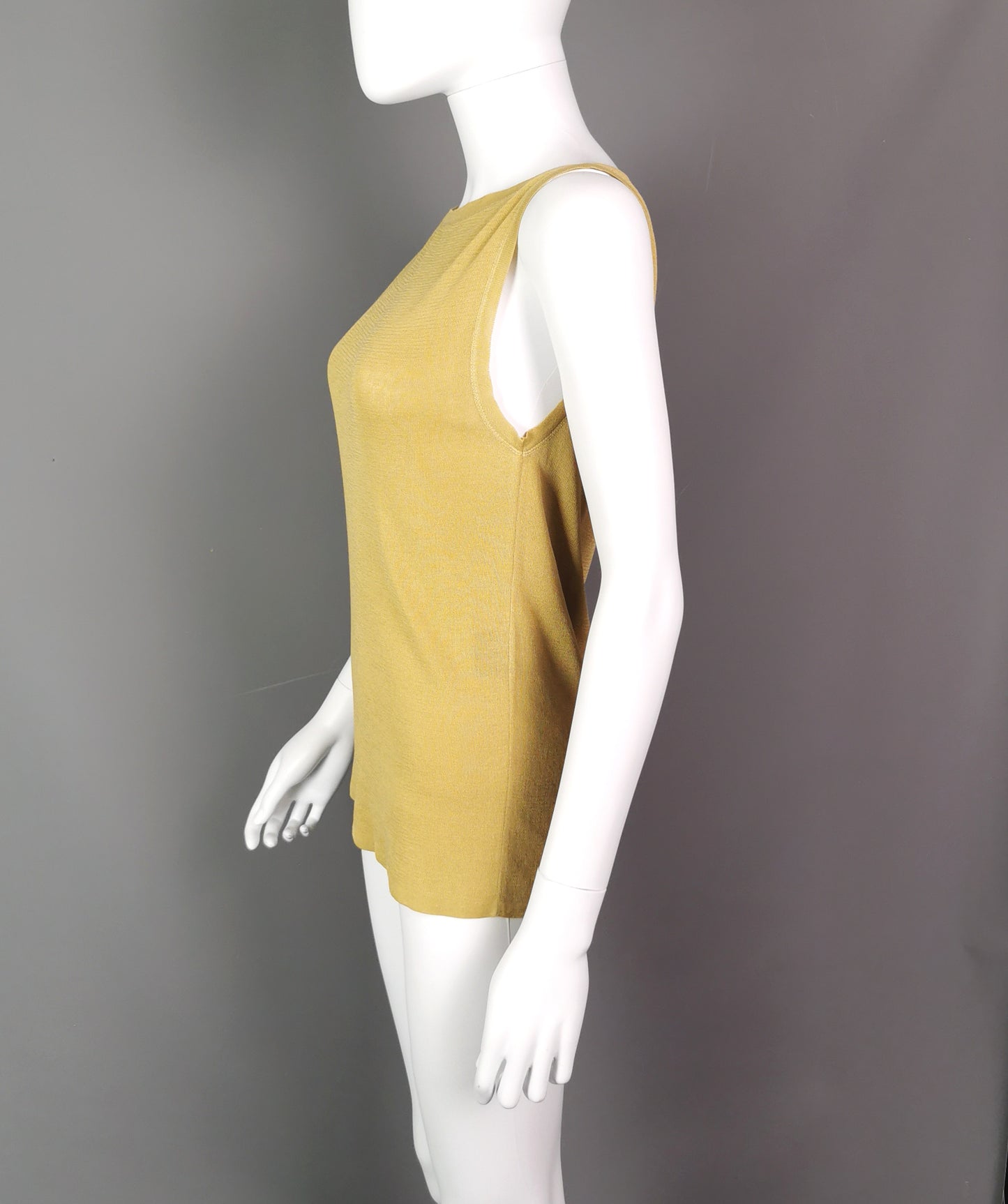 Gucci ladies mustard yellow tank top, cami, vest, Silk blend