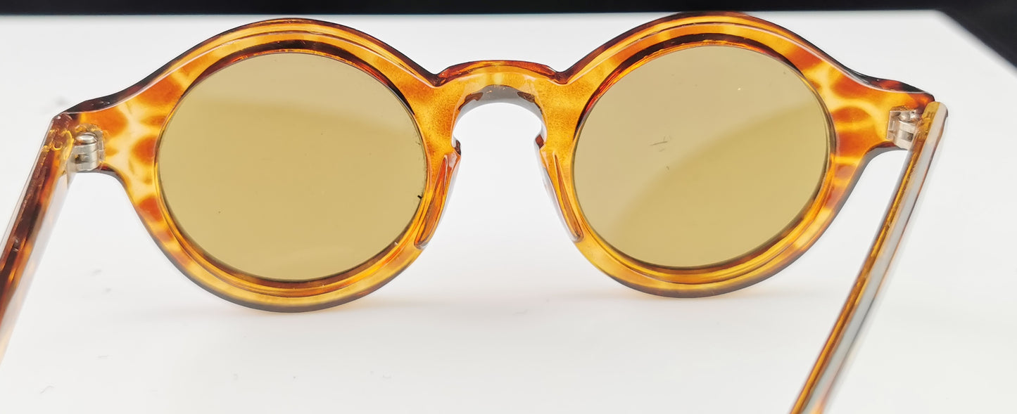 Vintage retro style round frame sunglasses, Linda Farrow, Faux tortoiseshell