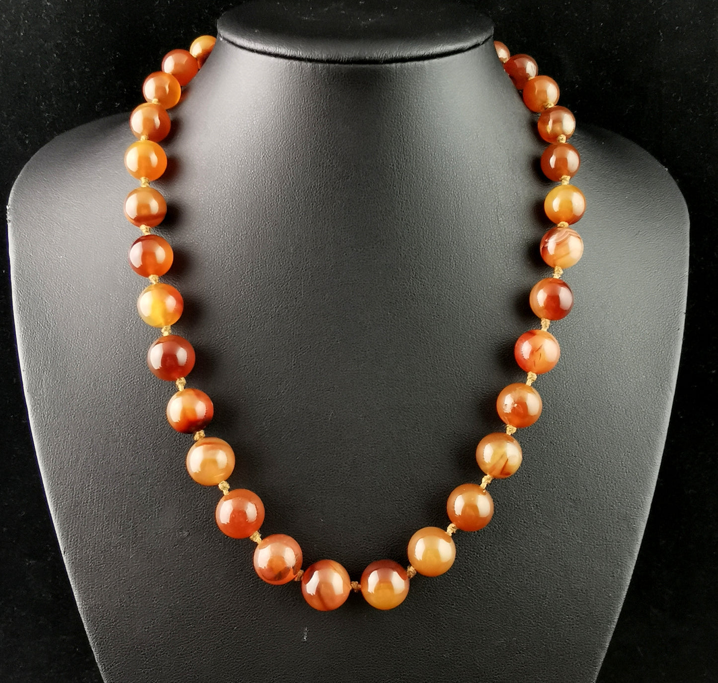 Antique Victorian Agate bead necklace, Carnelian