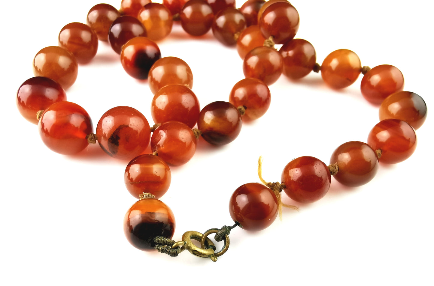 Antique Victorian Agate bead necklace, Carnelian