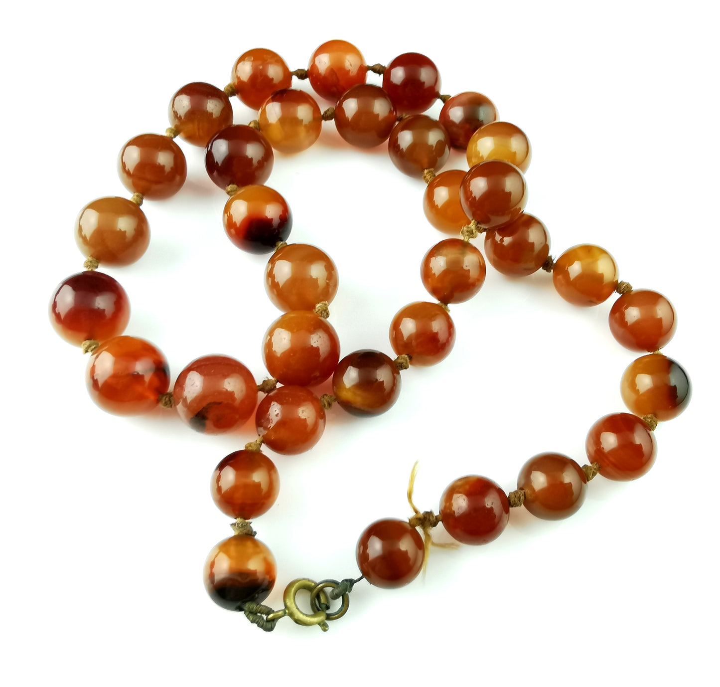 Antique Victorian Agate bead necklace, Carnelian