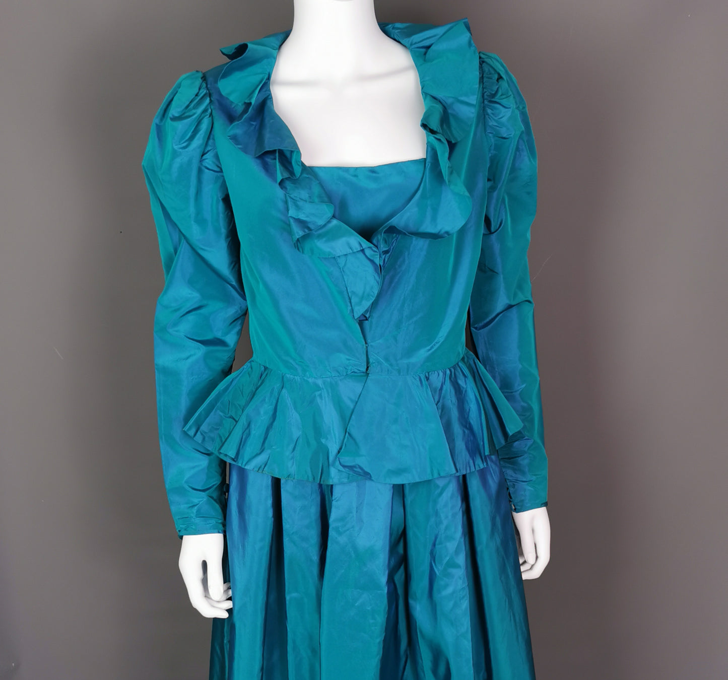 Vintage Hardy Amies couture two piece silk dress, Evening gown, Jacket