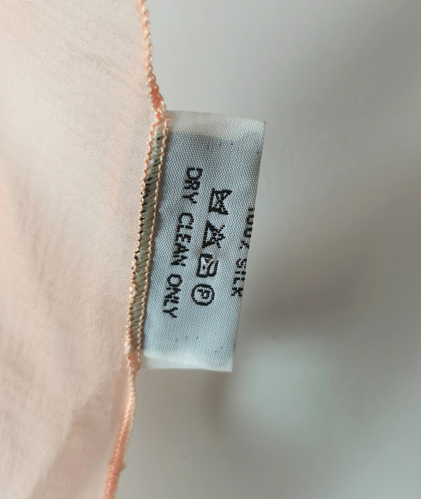 Vintage Jaeger peach silk chiffon scarf, long length