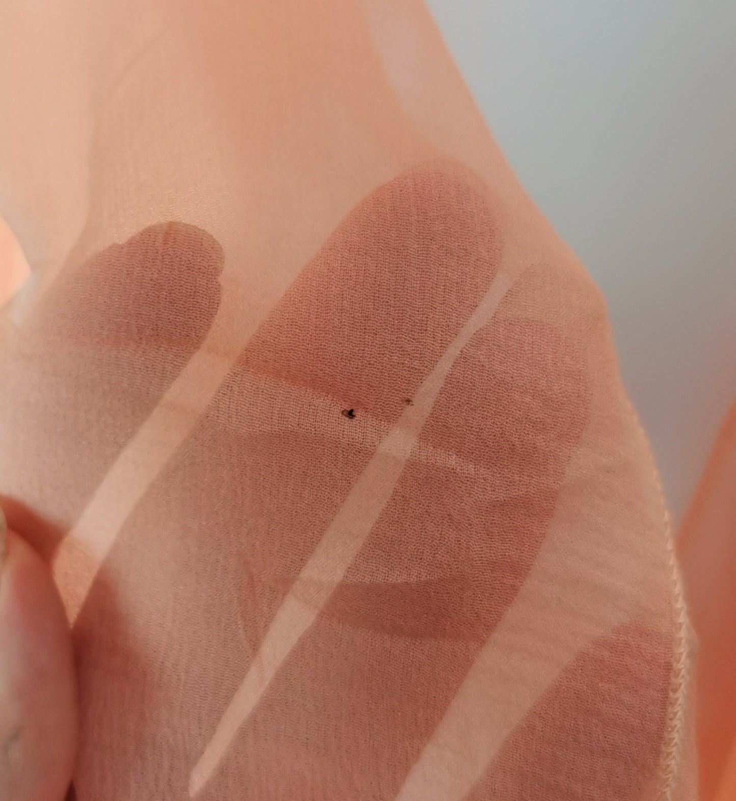 Vintage Jaeger peach silk chiffon scarf, long length