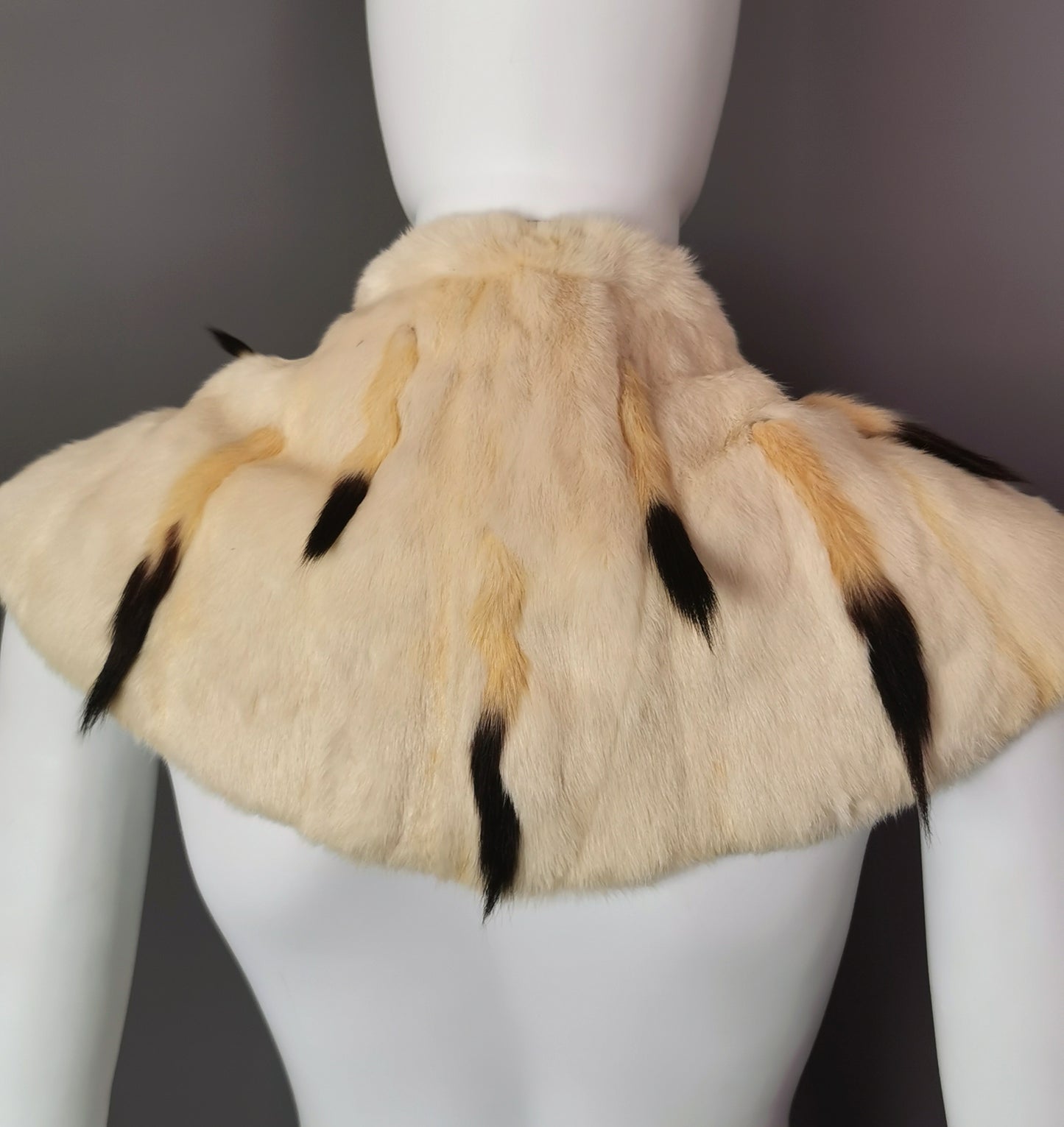Antique Victorian ermine fur capelet, cape