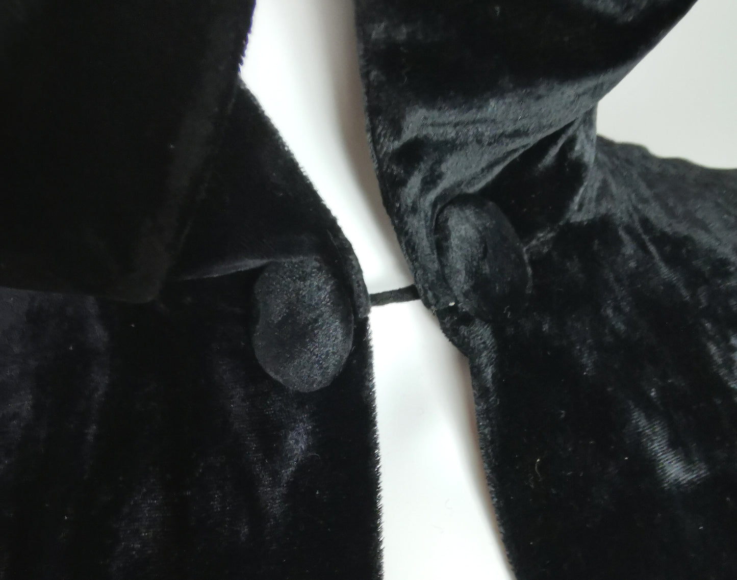 Vintage Art Deco Black velvet opera coat, jacket