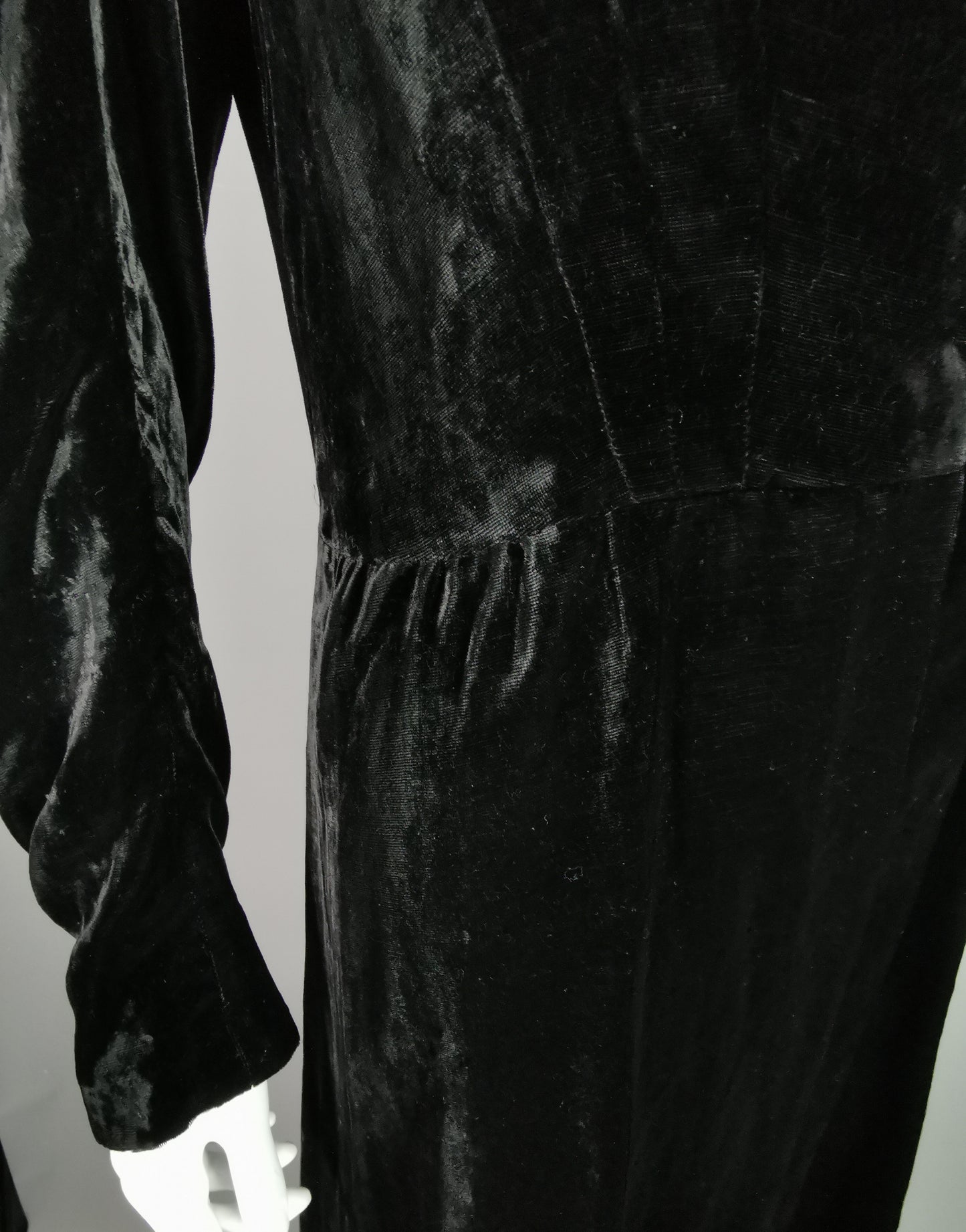 Vintage Art Deco black velvet opera coat, jacket