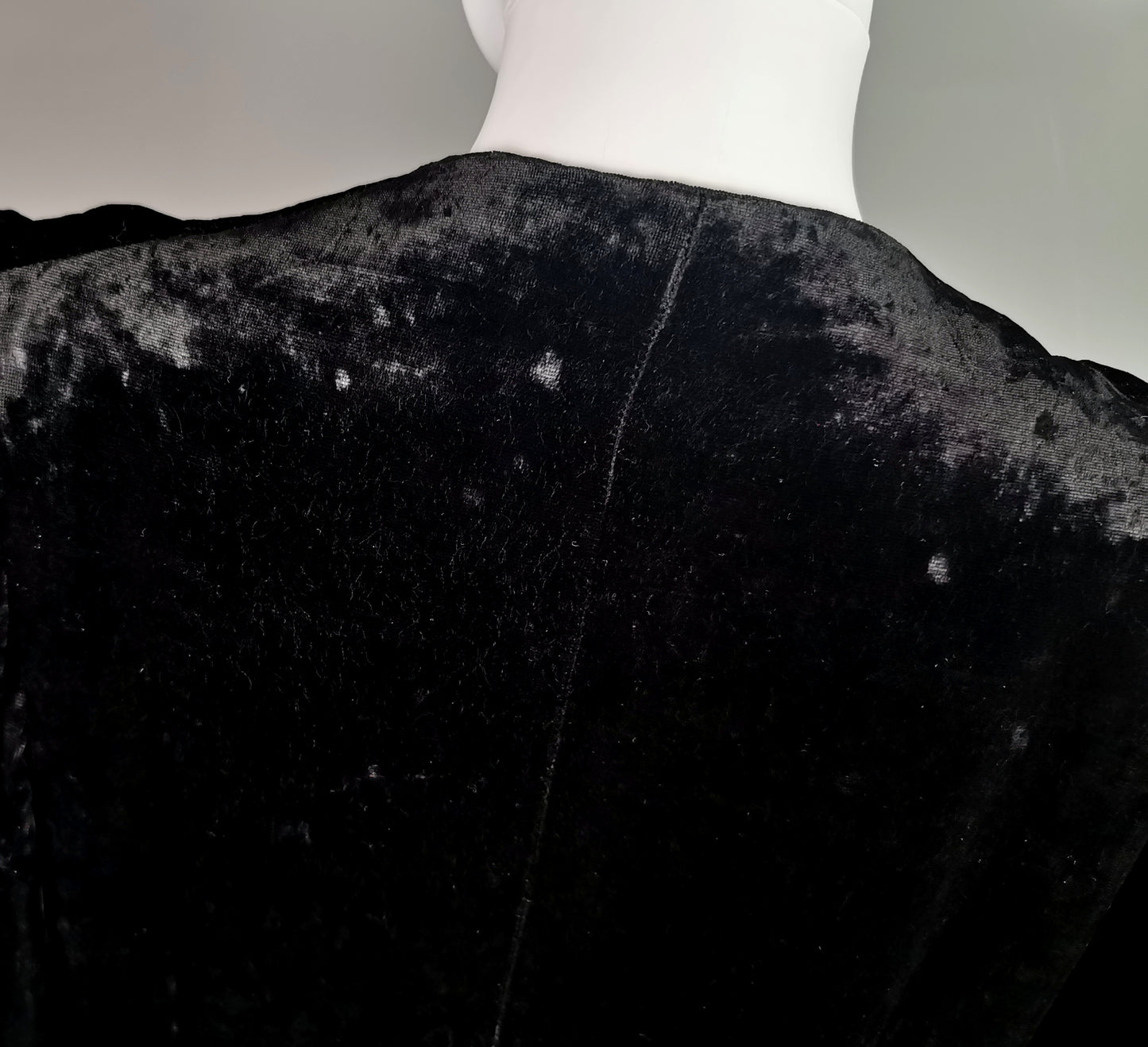 Vintage Art Deco black velvet opera coat, jacket