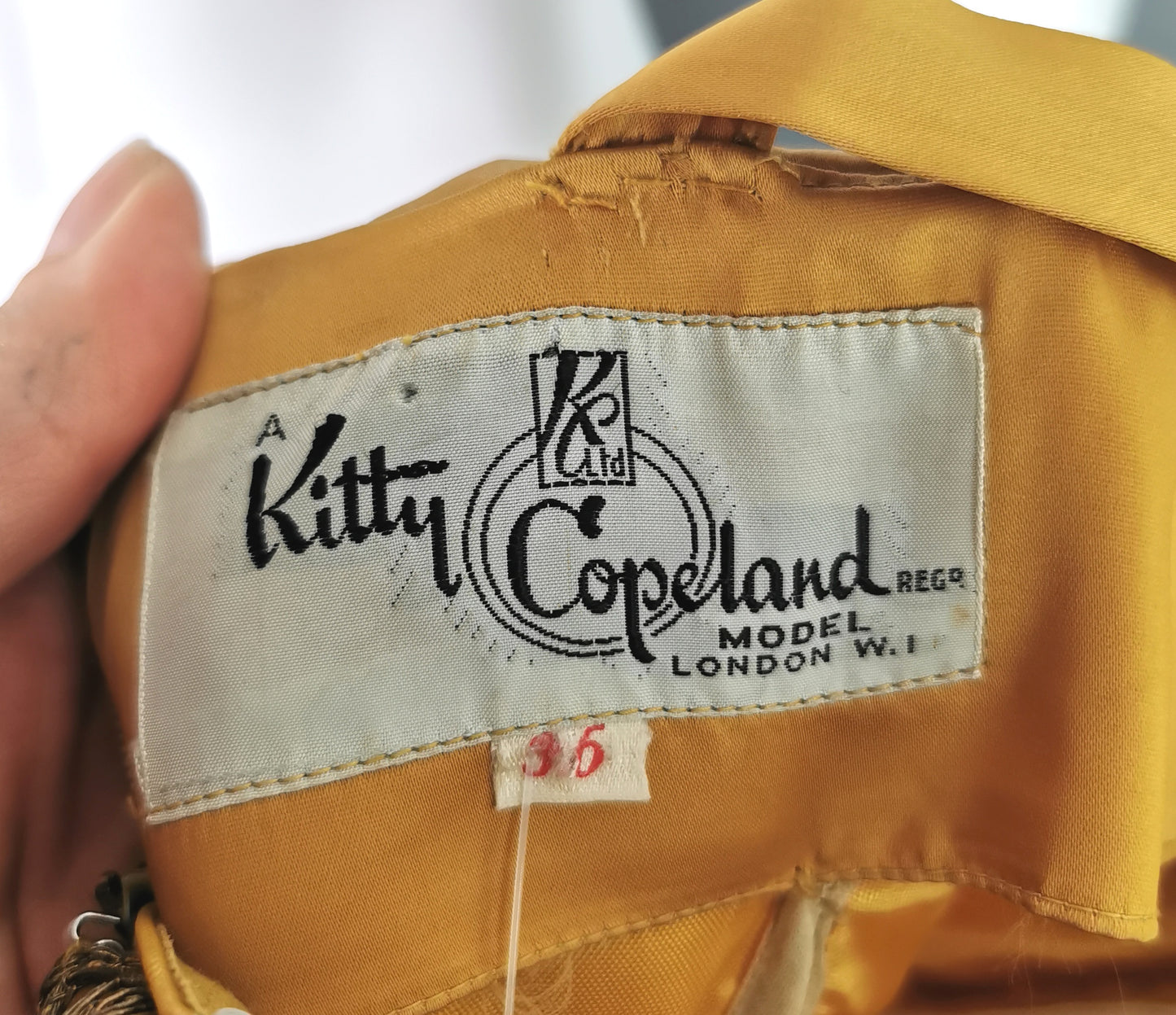 Vintage Copper satin cocktail dress, c1960s Kitty Copeland