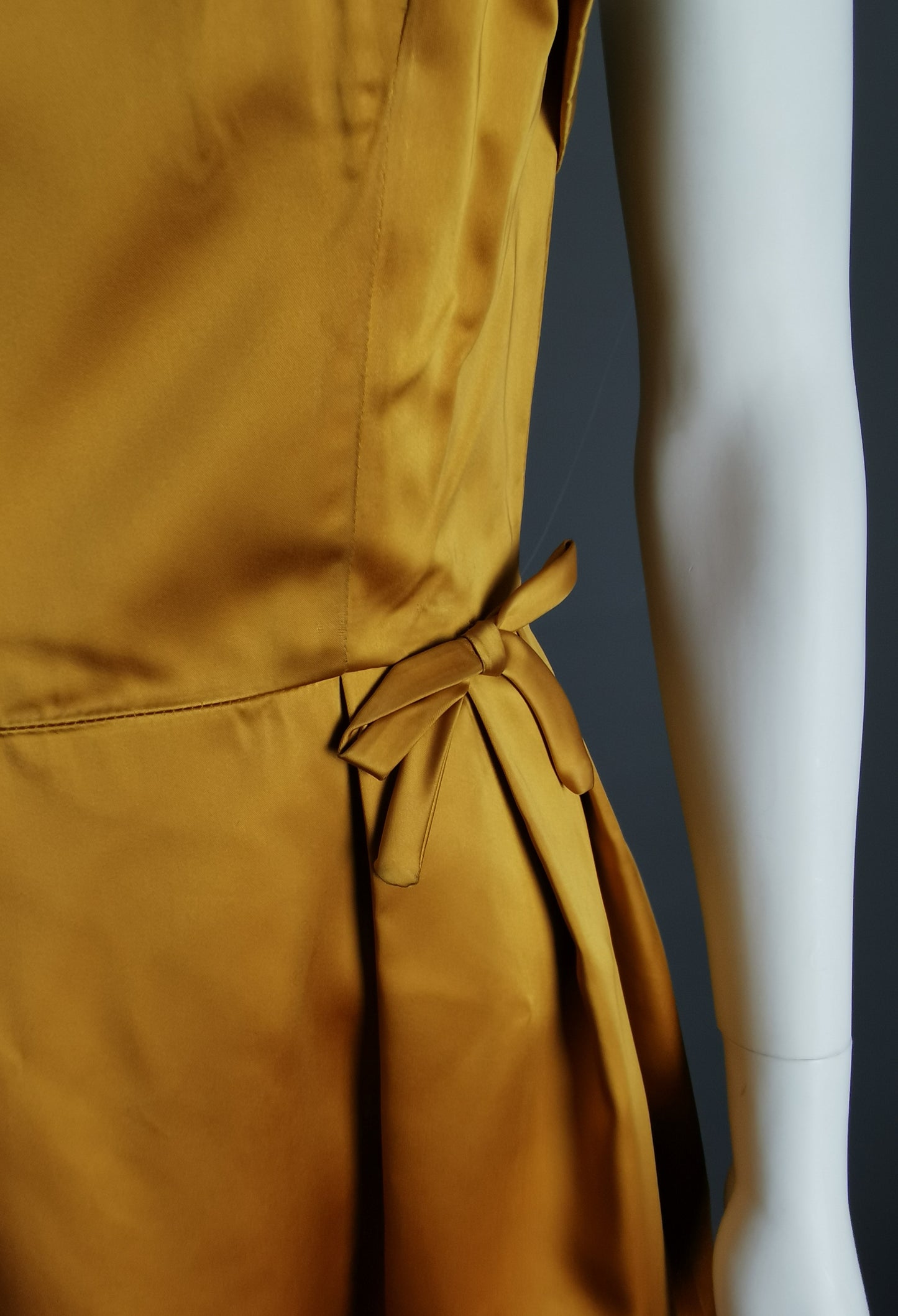 Vintage Copper satin cocktail dress, c1960s Kitty Copeland