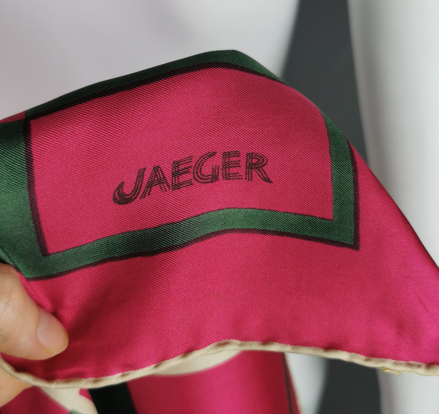 Vintage Jaeger silk scarf, Abstract pattern