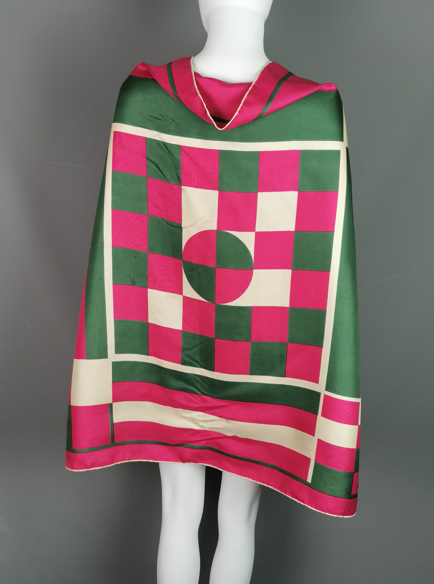 Vintage Jaeger silk scarf, Abstract pattern