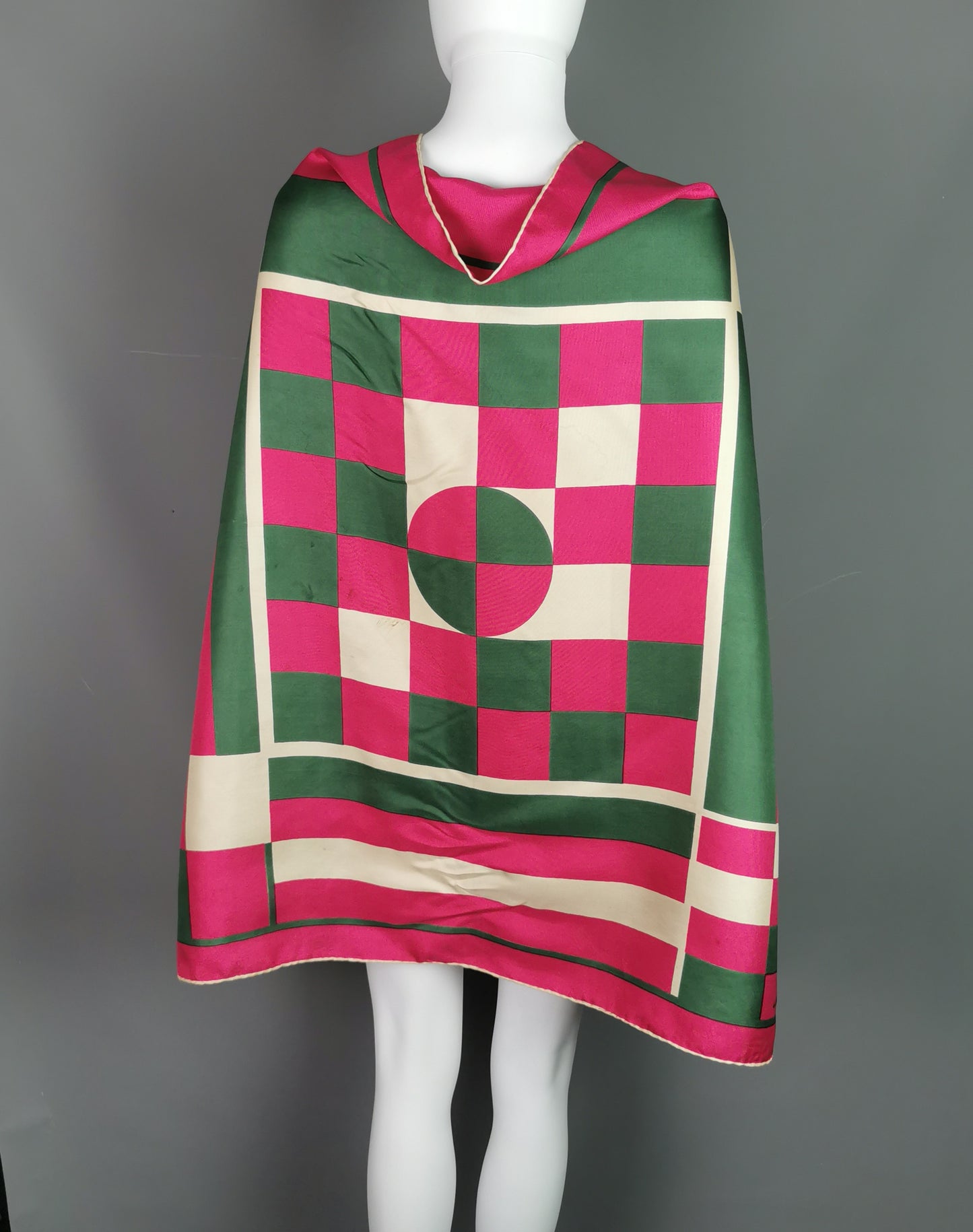 Vintage Jaeger silk scarf, Abstract pattern