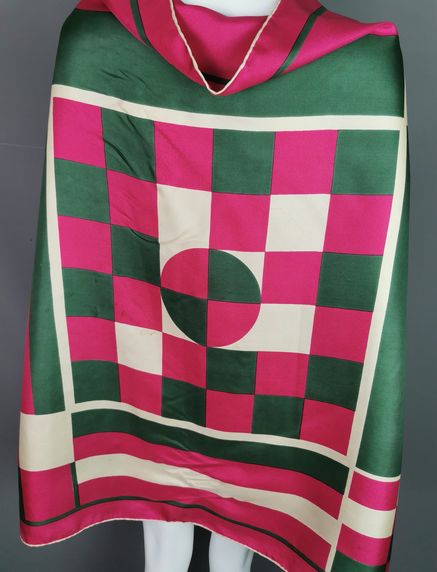 Vintage Jaeger silk scarf, Abstract pattern