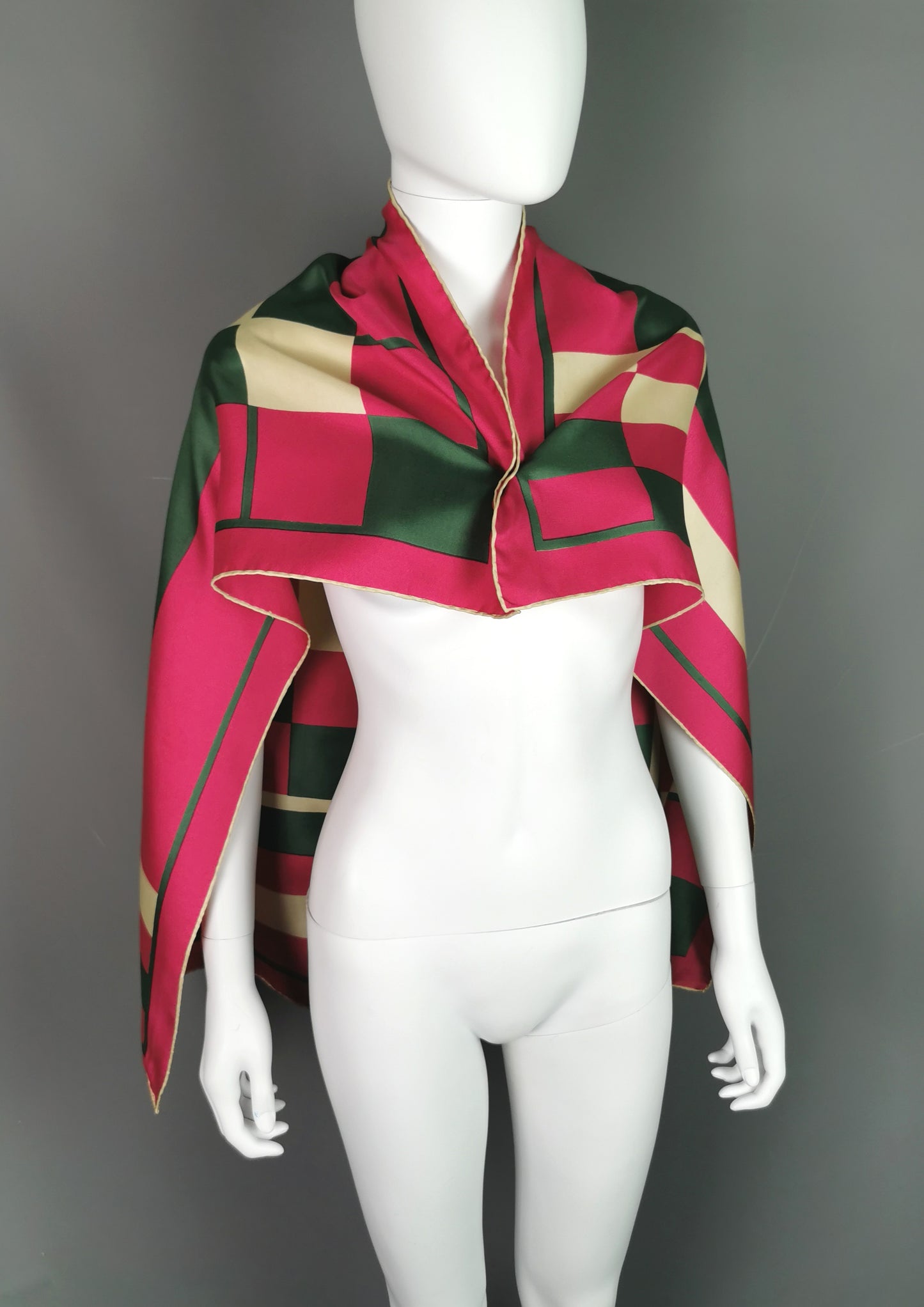 Vintage Jaeger silk scarf, Abstract pattern